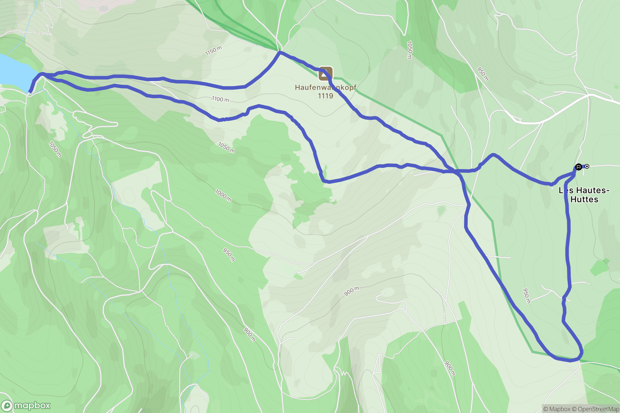 Orbey : carte du parcours de randonnée - France