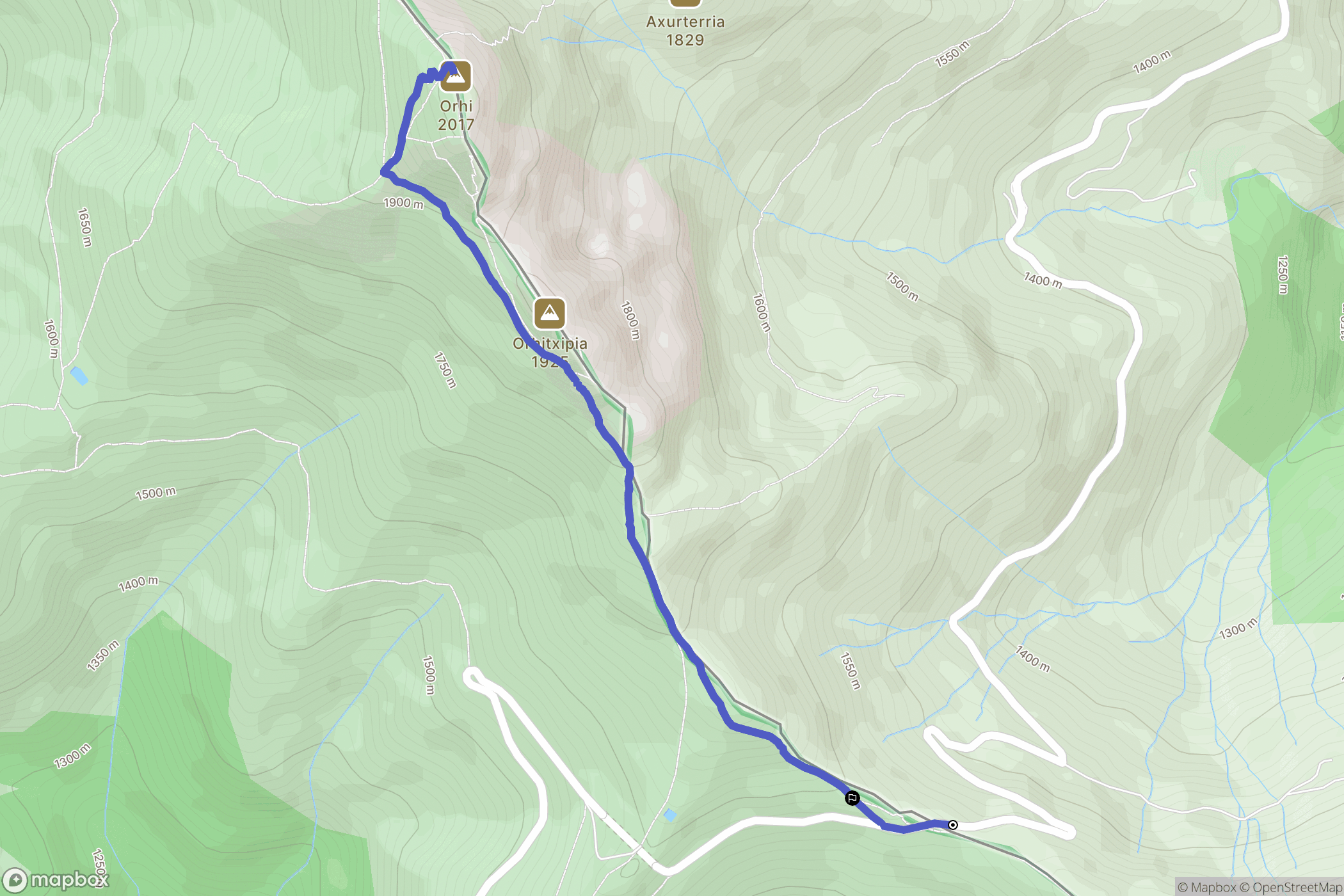 Larrau : carte du parcours de randonnée - France