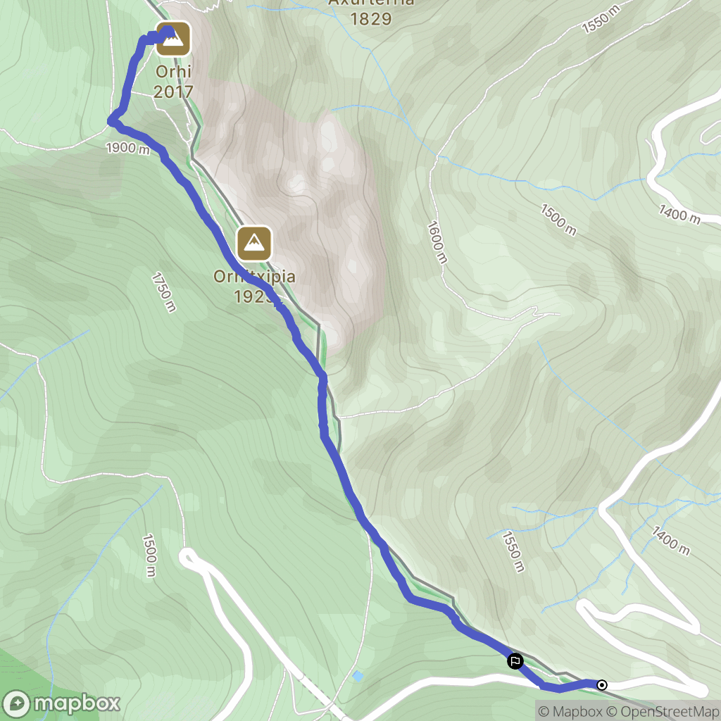 Larrau : carte du parcours de randonnée - France