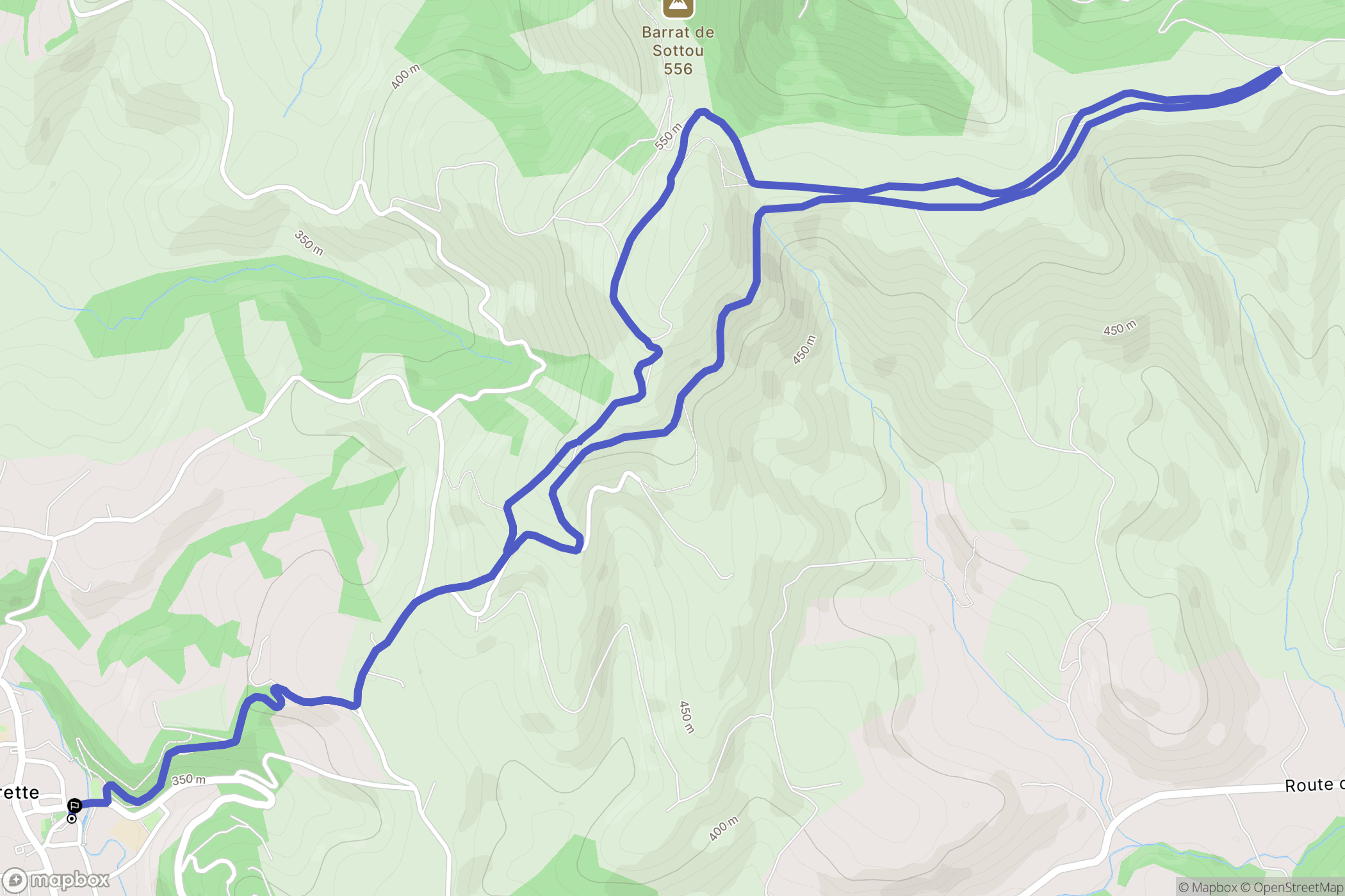 Arette : carte du parcours de randonnée - France