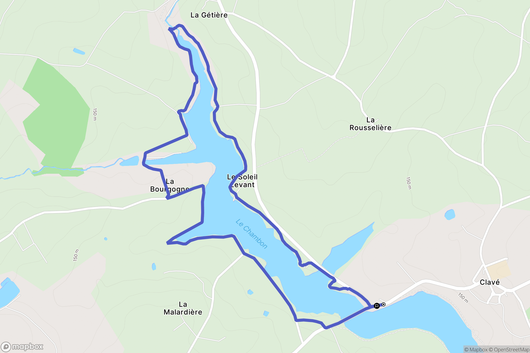 Clavé : carte du parcours de randonnée - France