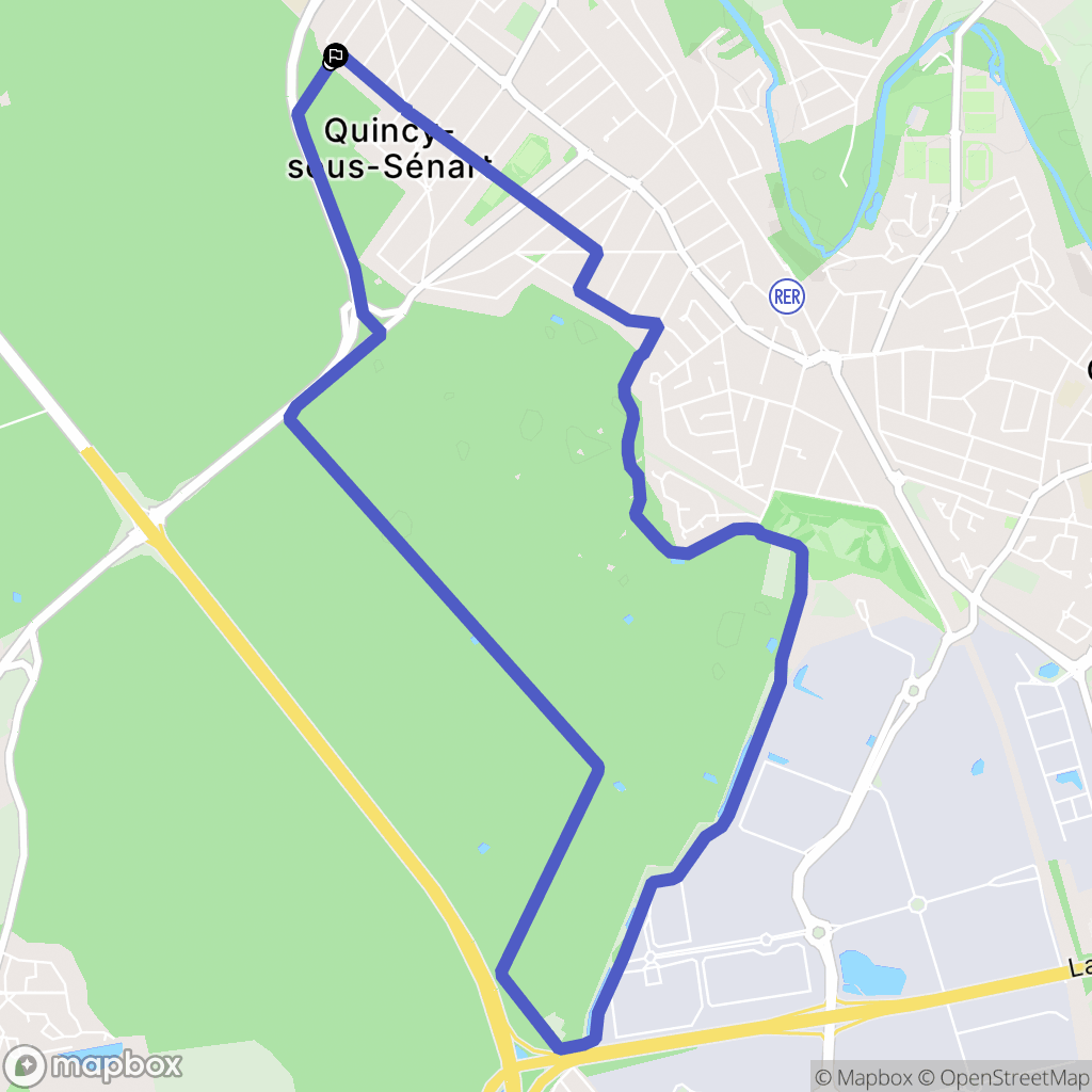 Quincy-sous-Sénart : carte du parcours de randonnée - France