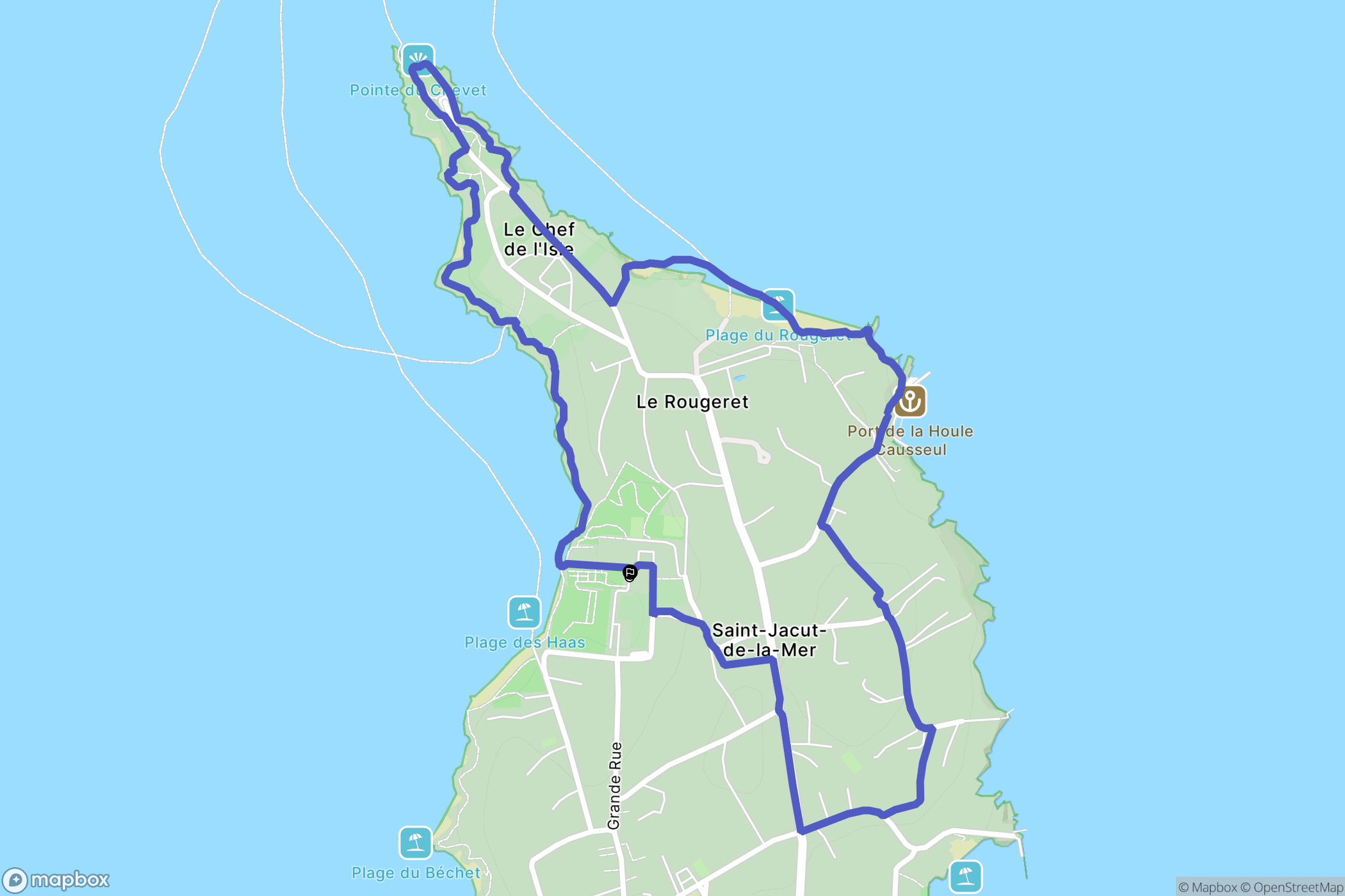 Saint-Jacut-de-la-Mer : carte du parcours de randonnée - France