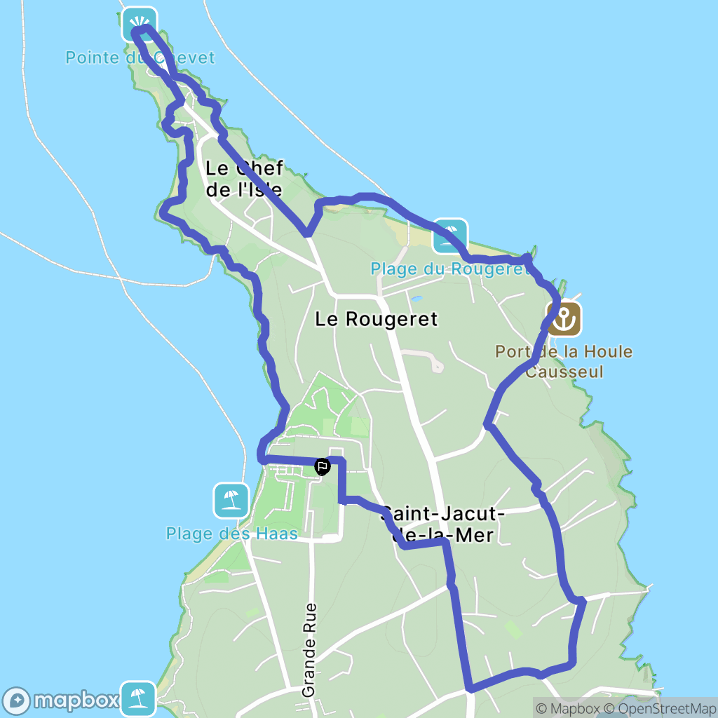 Saint-Jacut-de-la-Mer : carte du parcours de randonnée - France