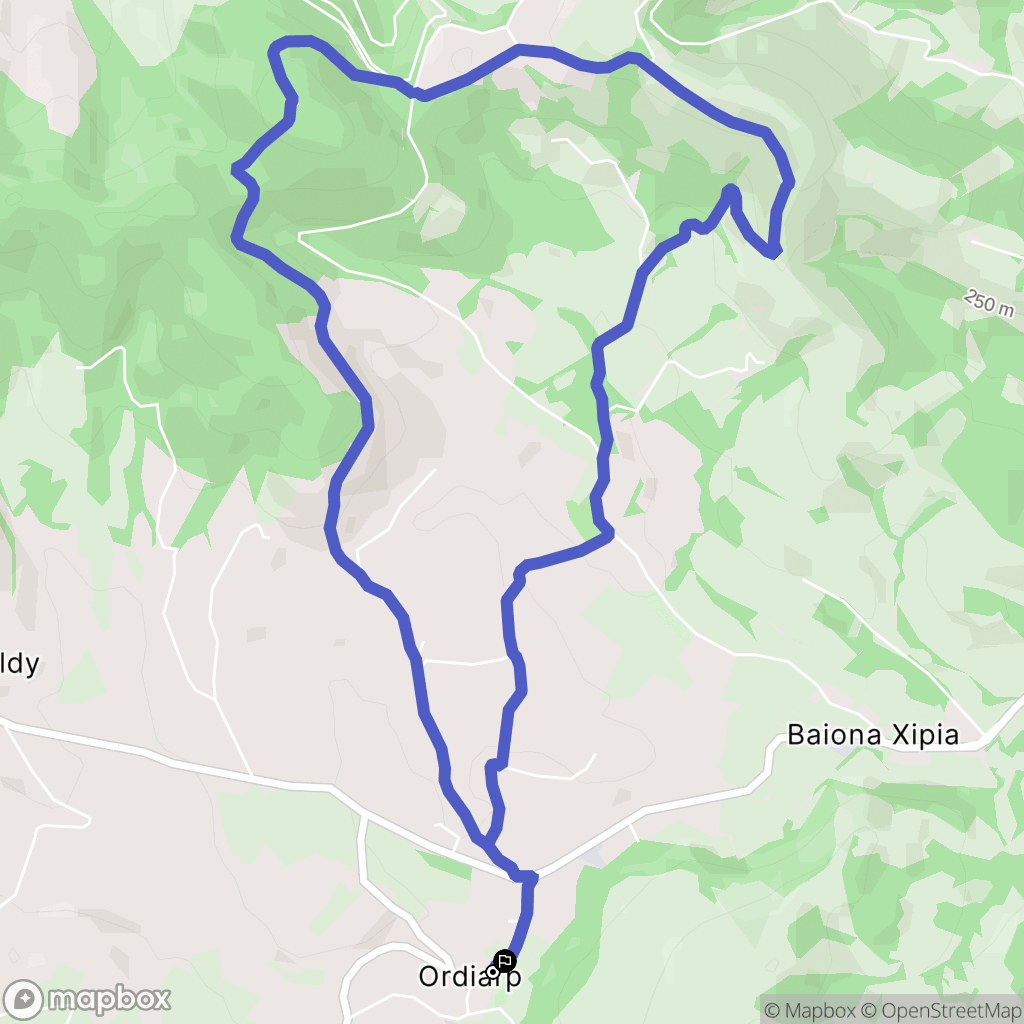 Ordiarp : carte du parcours de randonnée - France