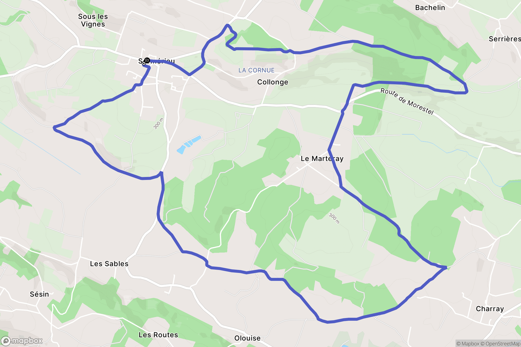 Sermérieu : carte du parcours de randonnée - France