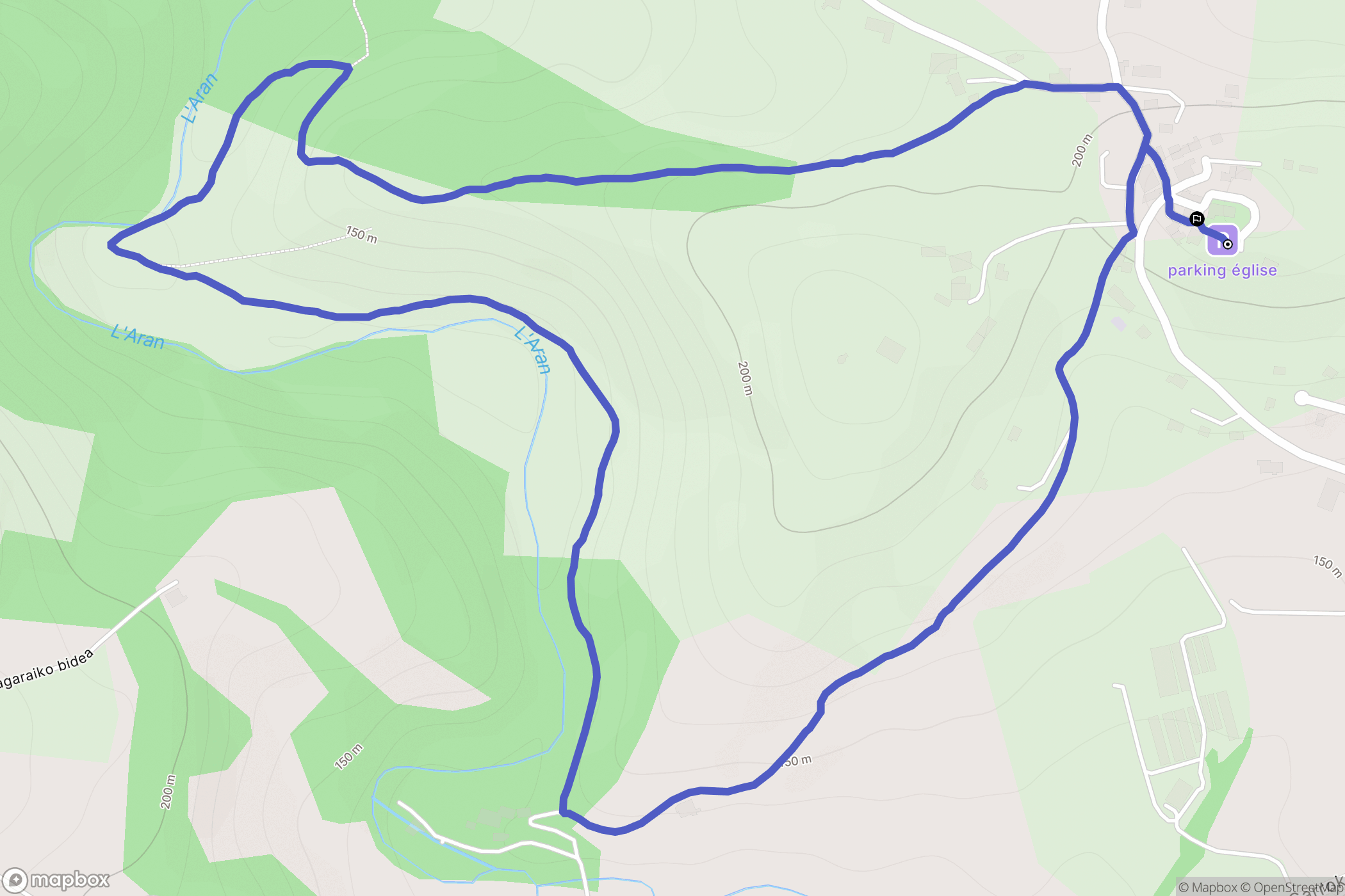 Mendionde : carte du parcours de randonnée - France