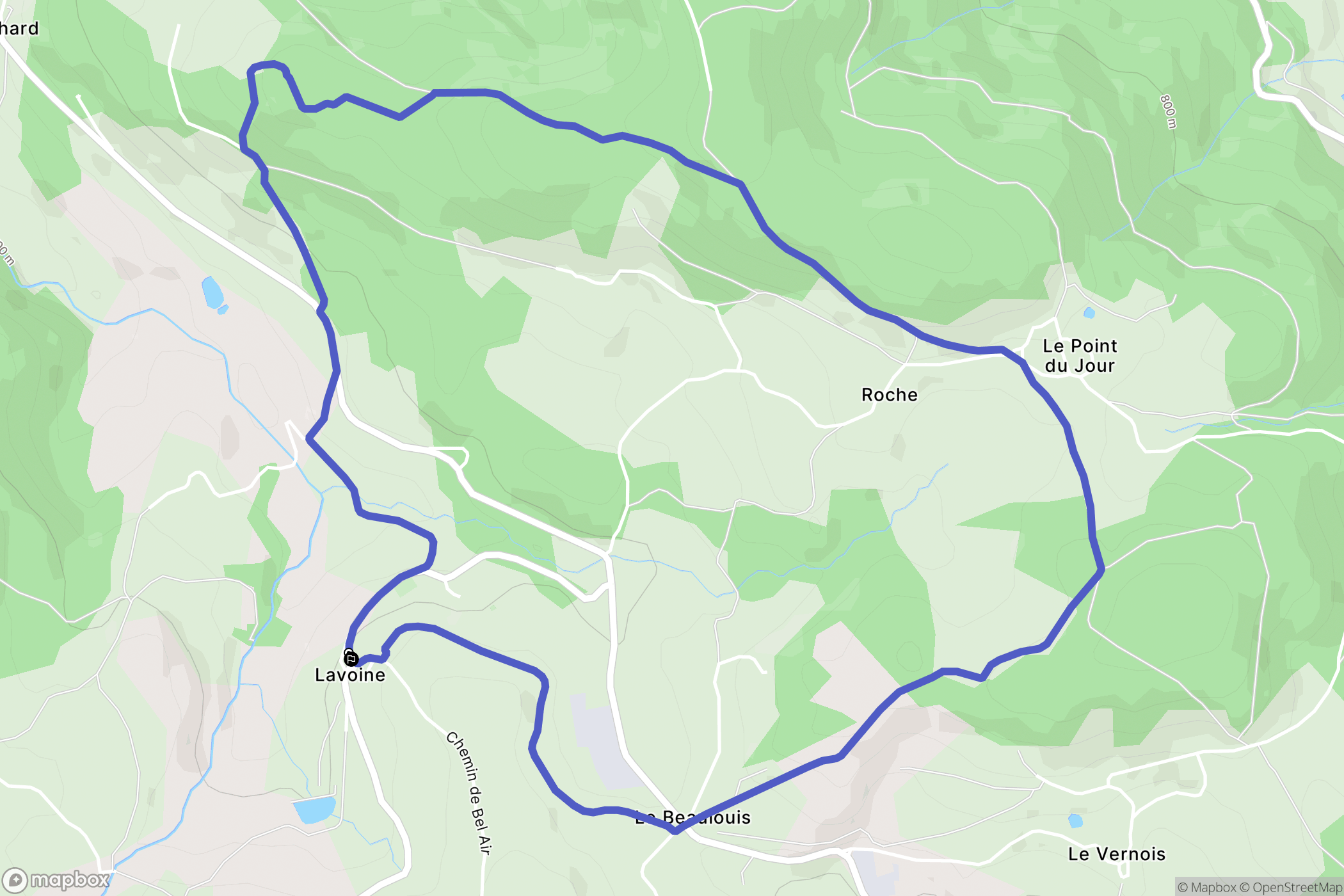 Lavoine : carte du parcours de randonnée - France