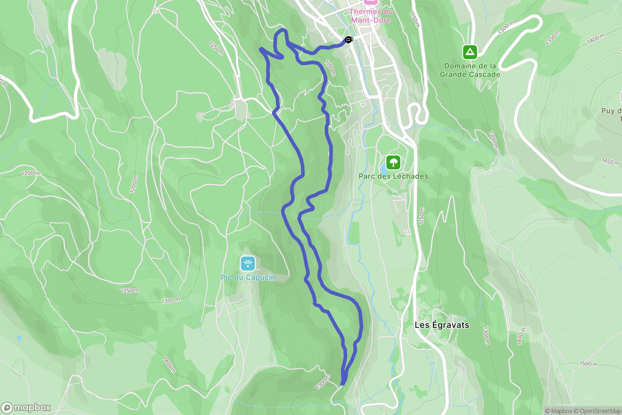 Mont-Dore : carte du parcours de randonnée - France
