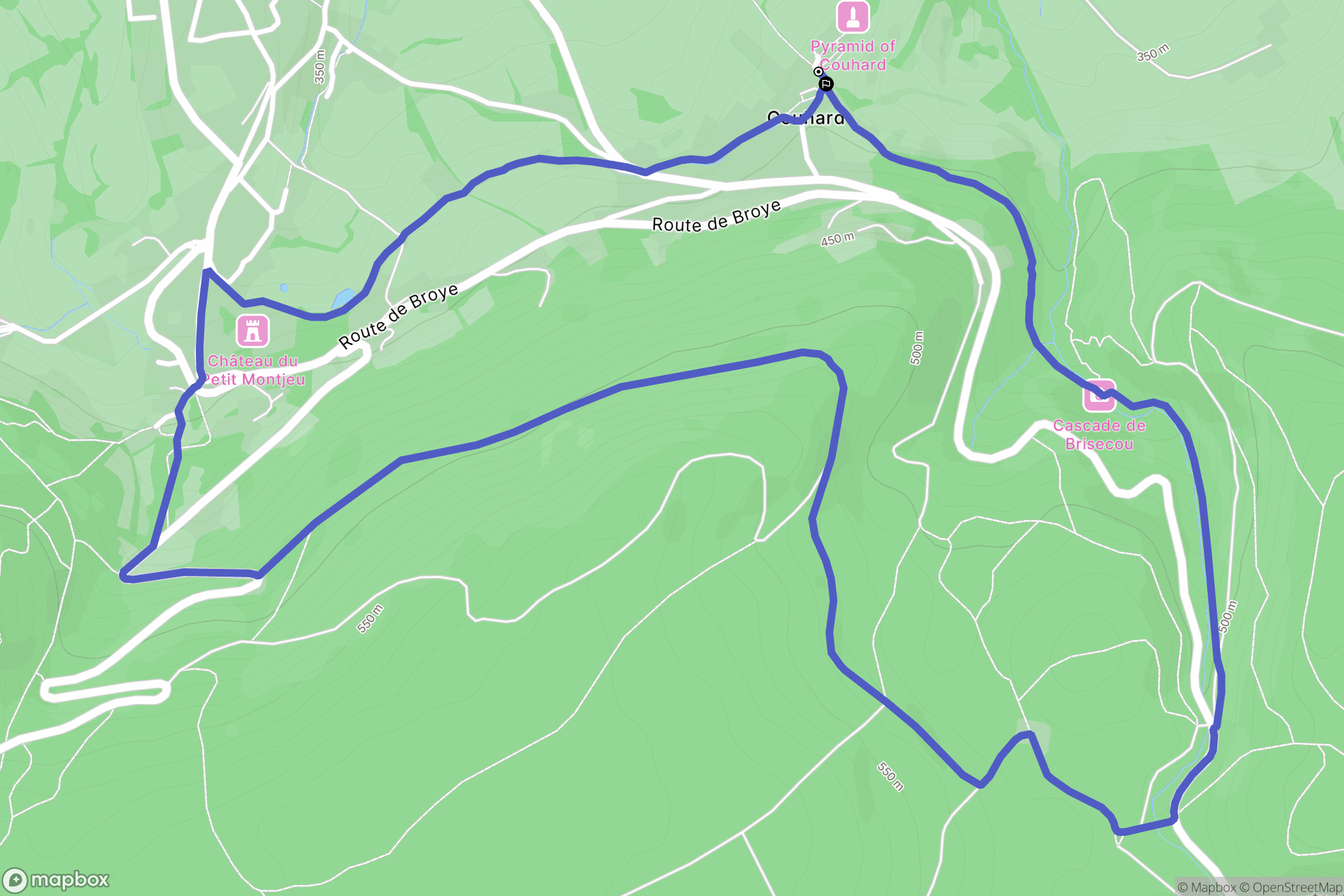 Autun : carte du parcours de randonnée - France
