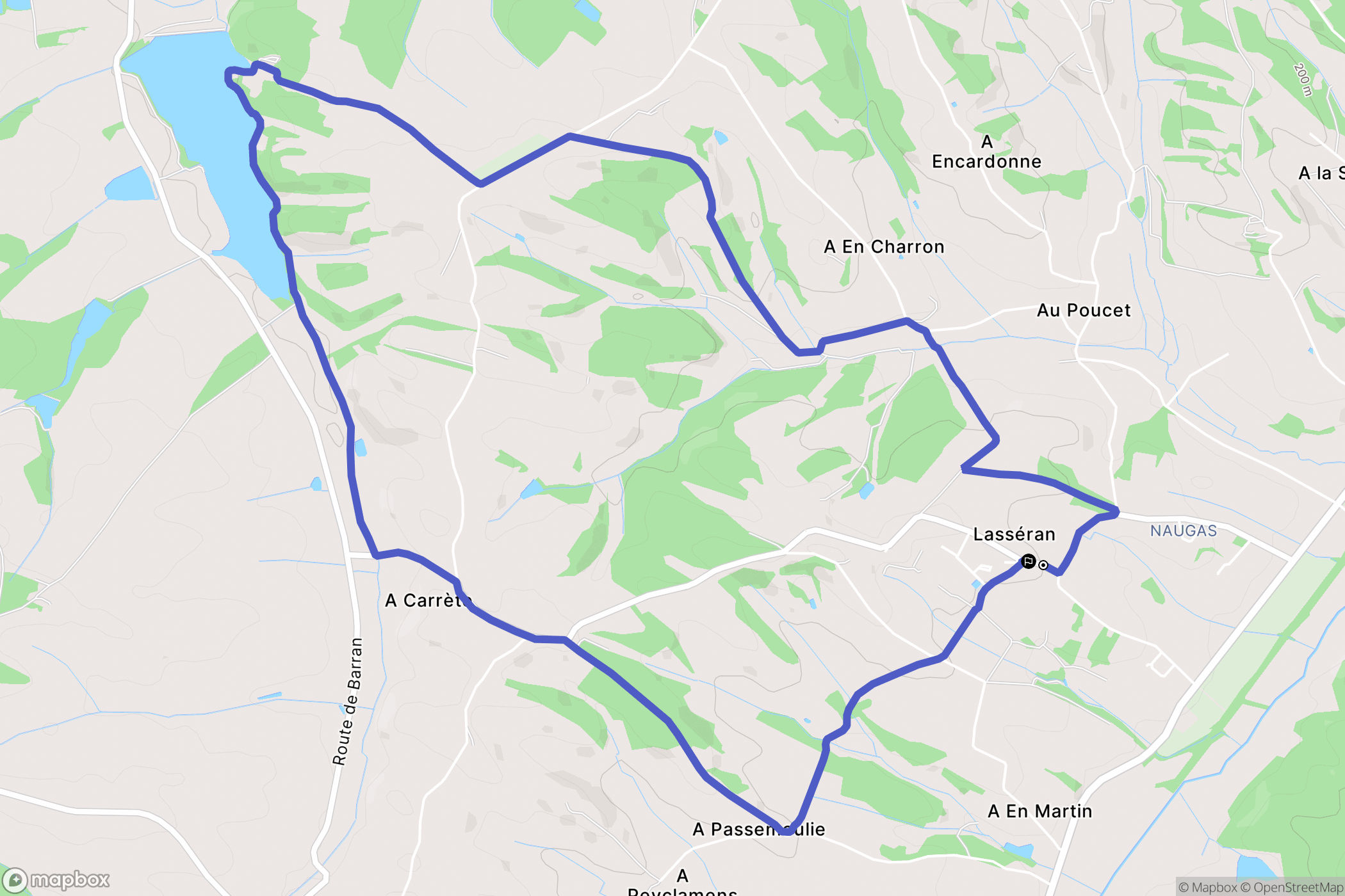 Lasséran, Auch : carte du parcours de randonnée - France