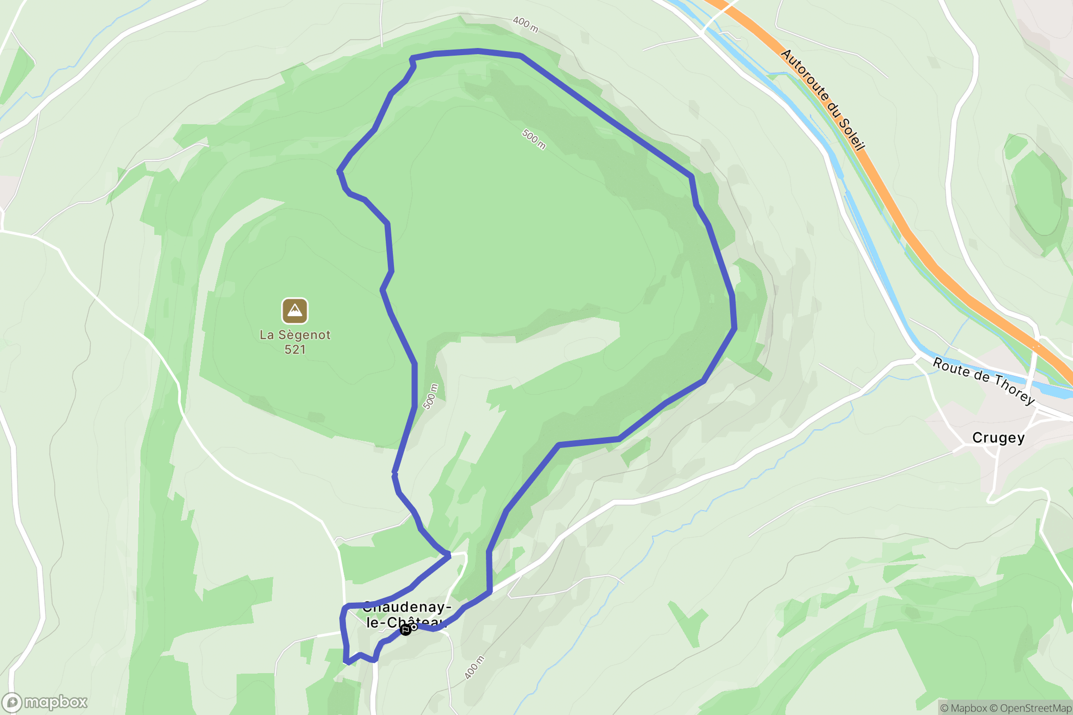 Chaudenay-le-Château : carte du parcours de randonnée - France