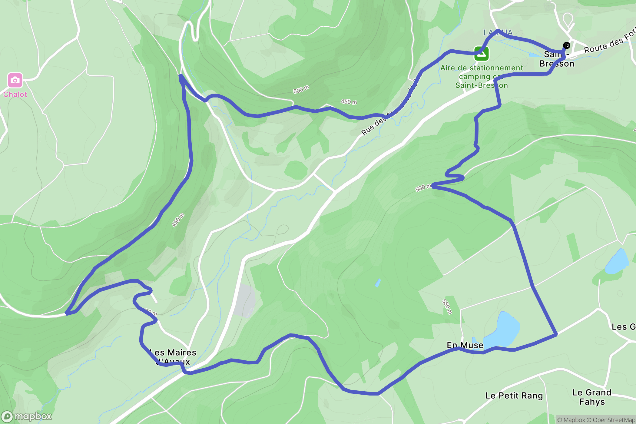 Saint-Bresson : carte du parcours de randonnée - France
