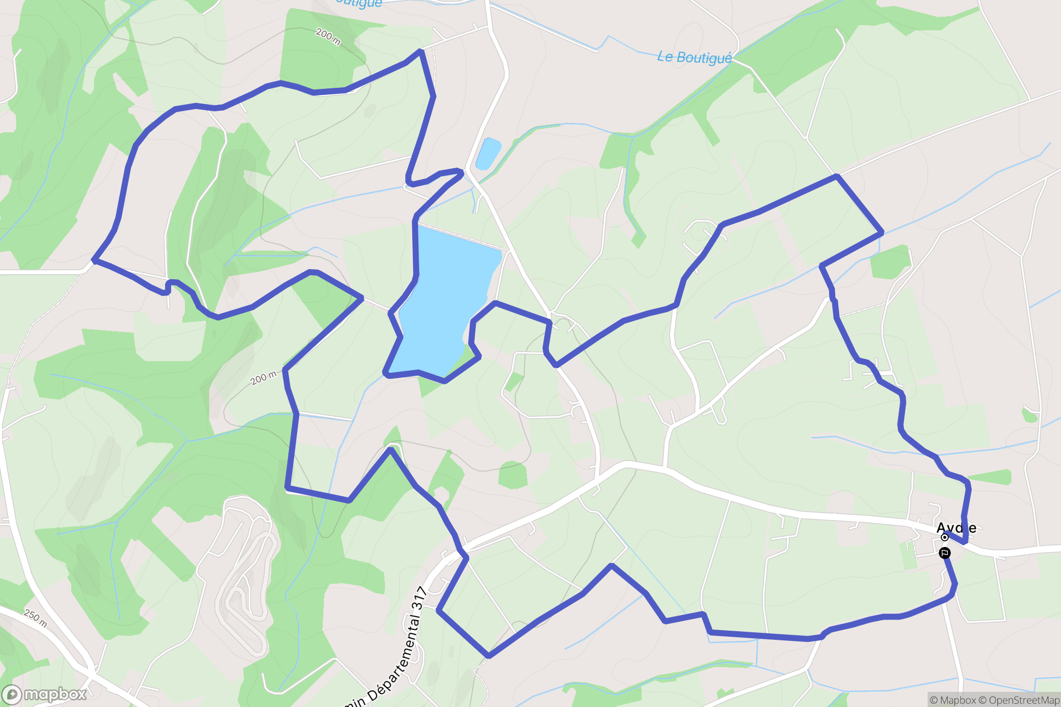 Aydie : carte du parcours de randonnée - France