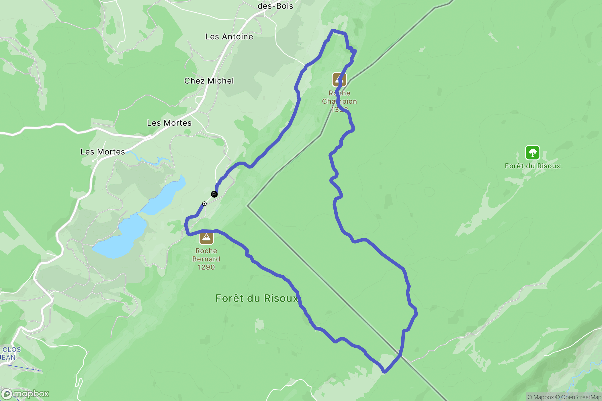 Chapelle-des-Bois : carte du parcours de randonnée - France