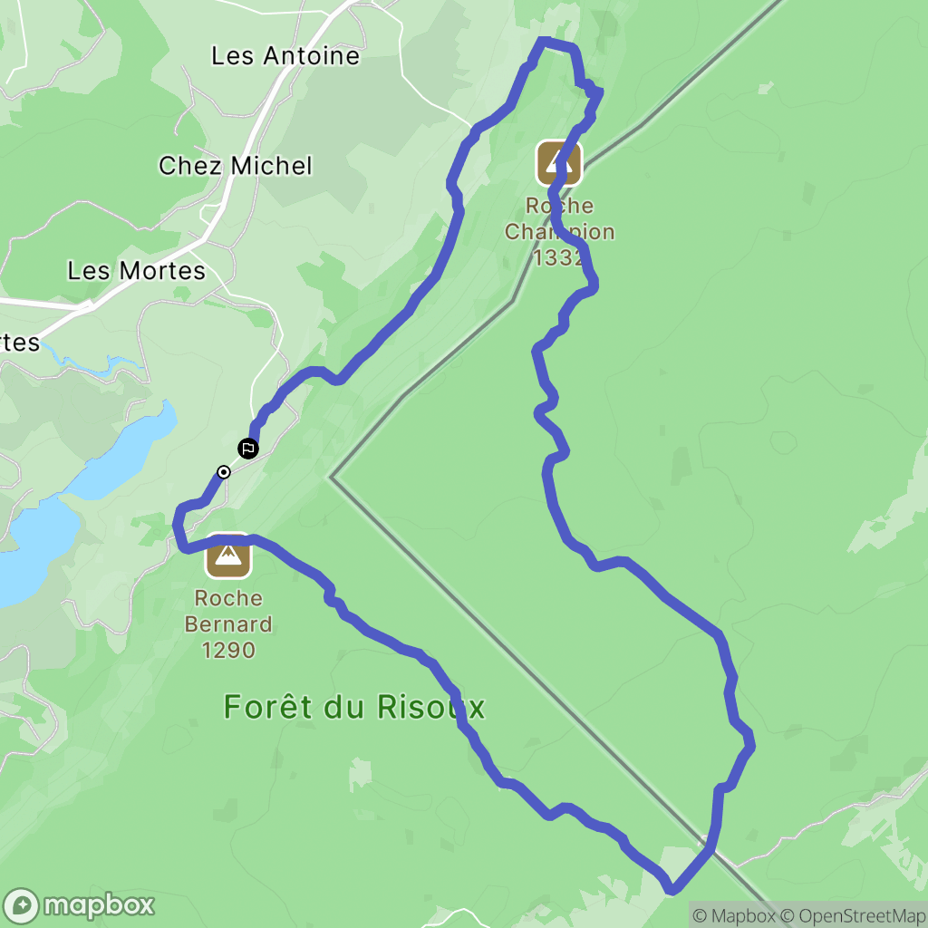 Chapelle-des-Bois : carte du parcours de randonnée - France