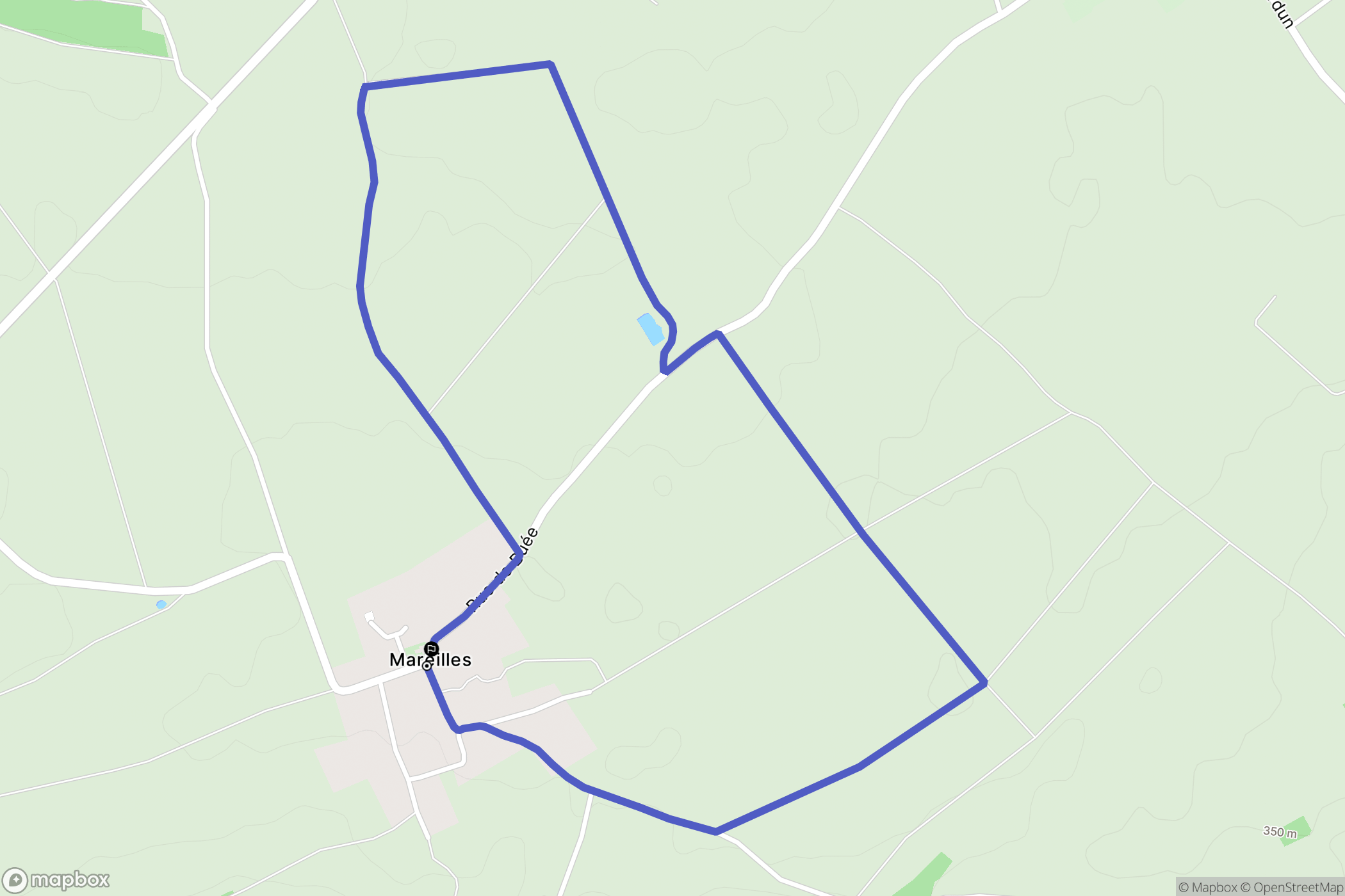 Mareilles : carte du parcours de randonnée - France