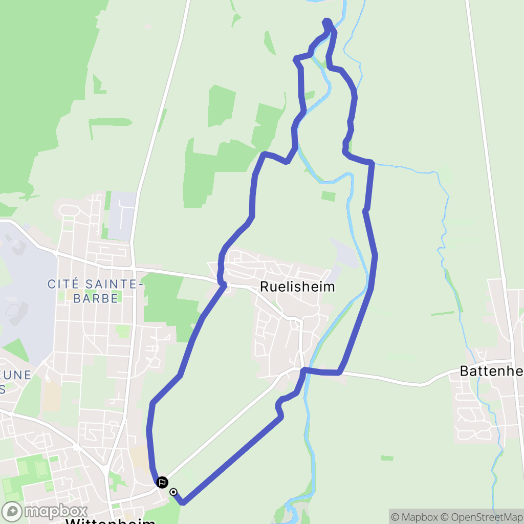Wittenheim : carte du parcours de randonnée - France