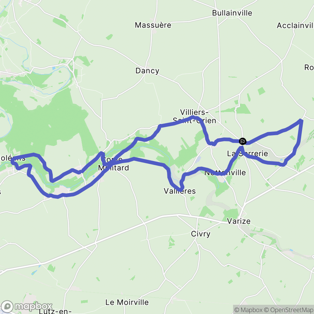 Nottonville : carte du parcours de randonnée - France
