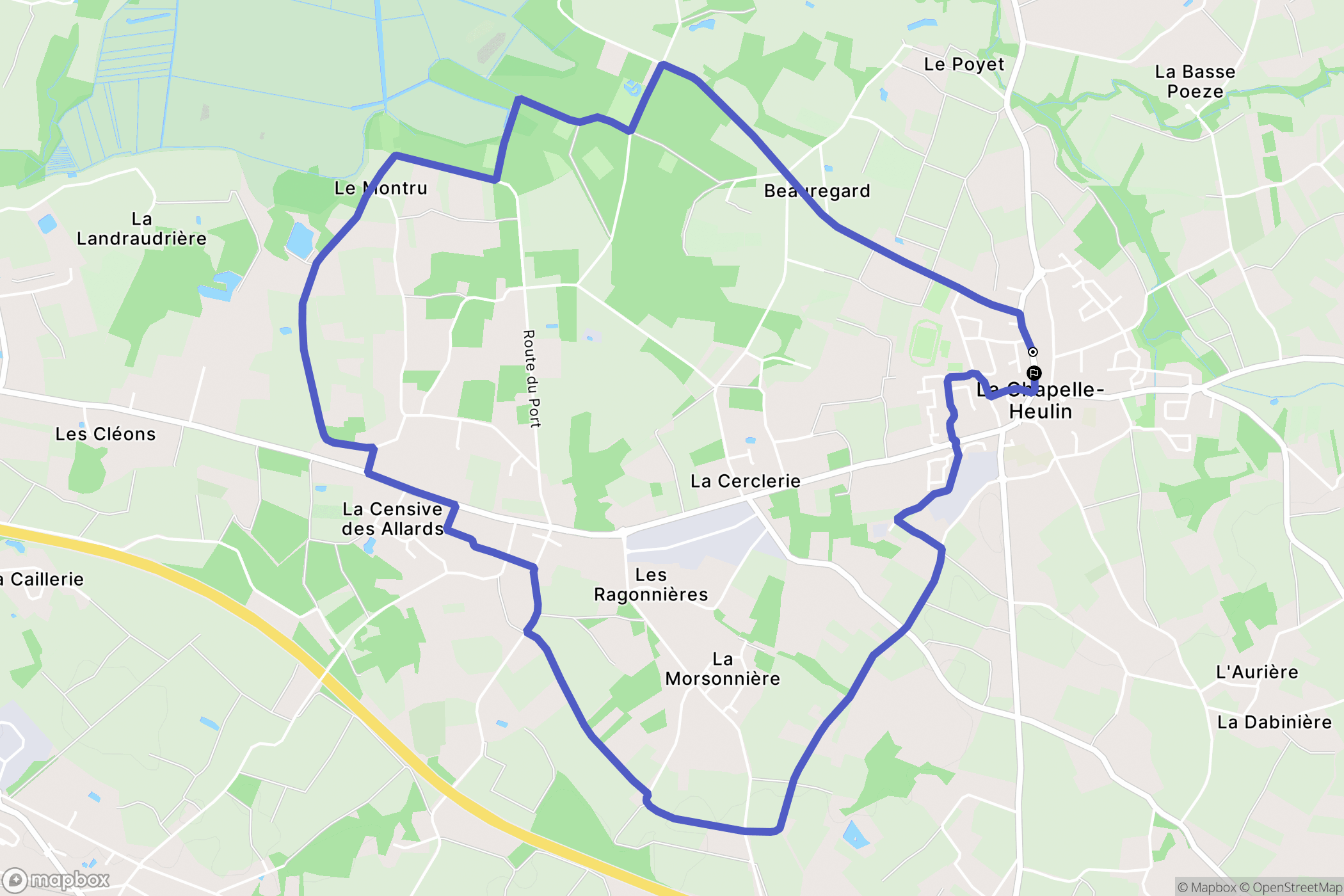 La Chapelle-Heulin : carte du parcours de randonnée - France