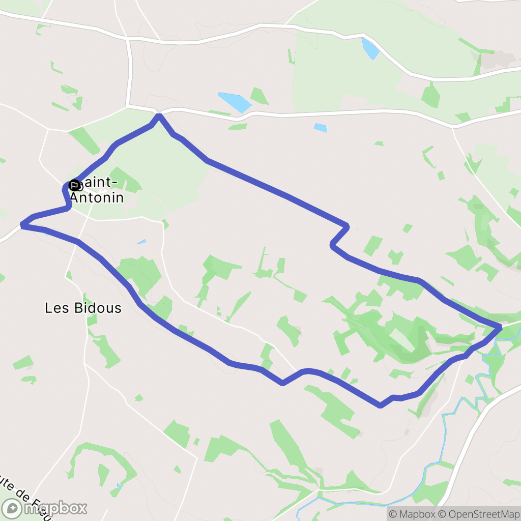 Saint-Antonin : carte du parcours de randonnée - France