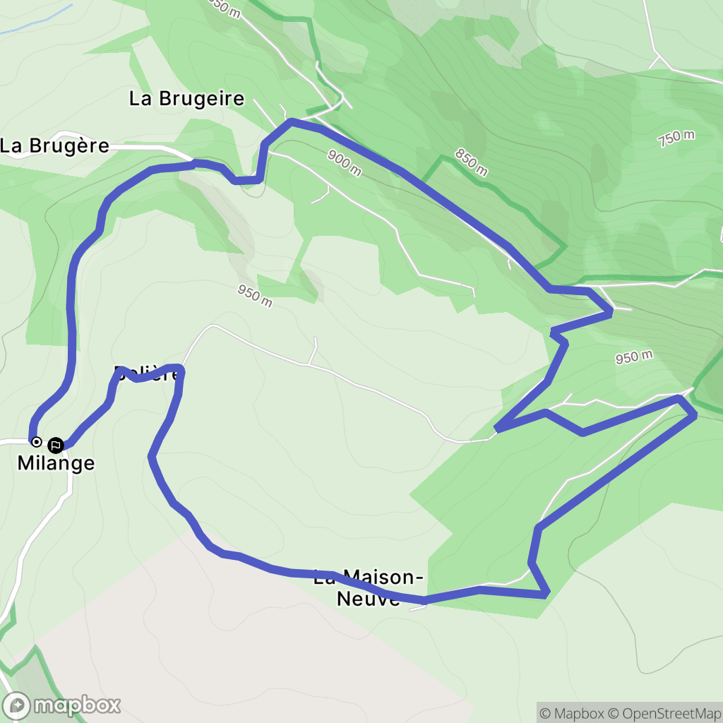 Le Monteil : carte du parcours de randonnée - France