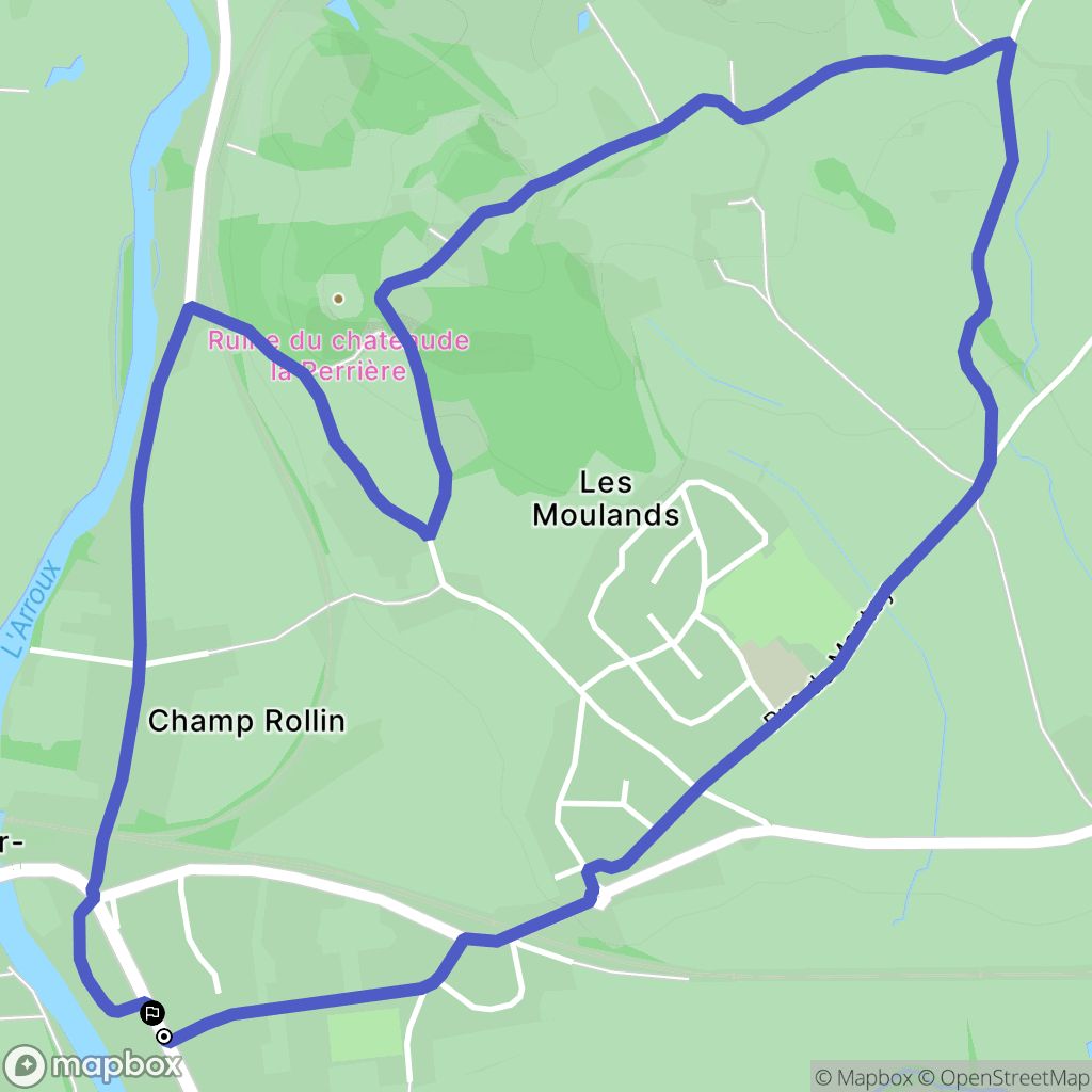 Étang-sur-Arroux : carte du parcours de randonnée - France
