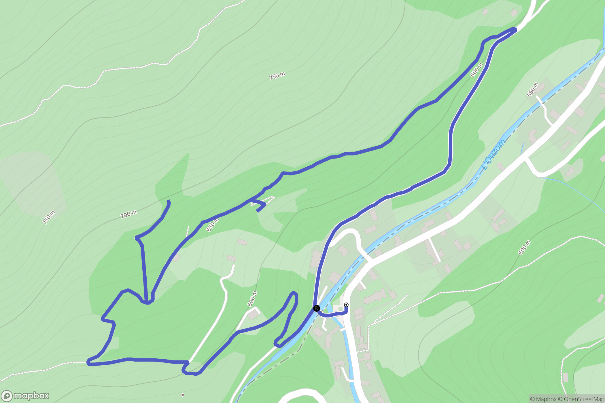Louvie-Soubiron : carte du parcours de randonnée - France