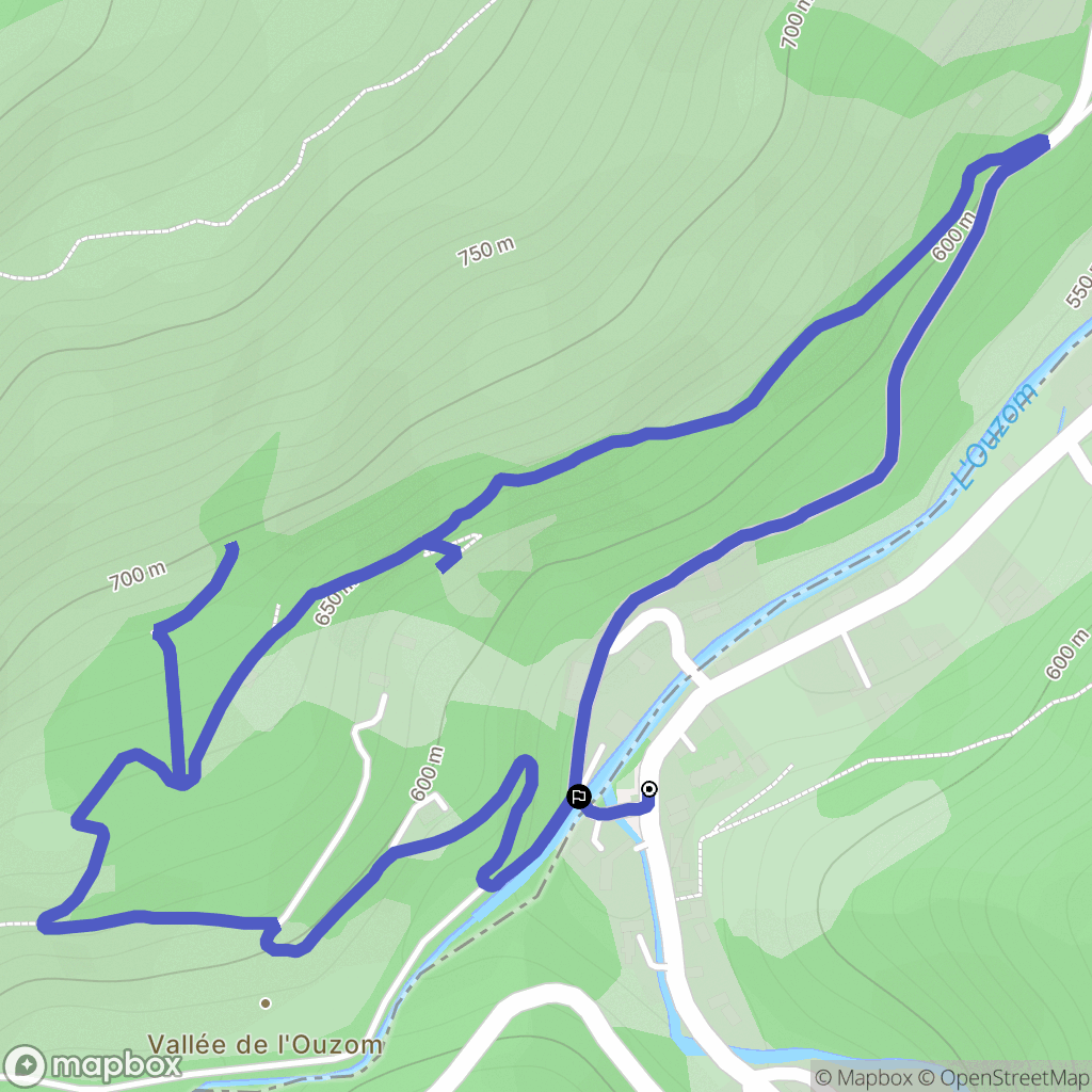 Louvie-Soubiron : carte du parcours de randonnée - France