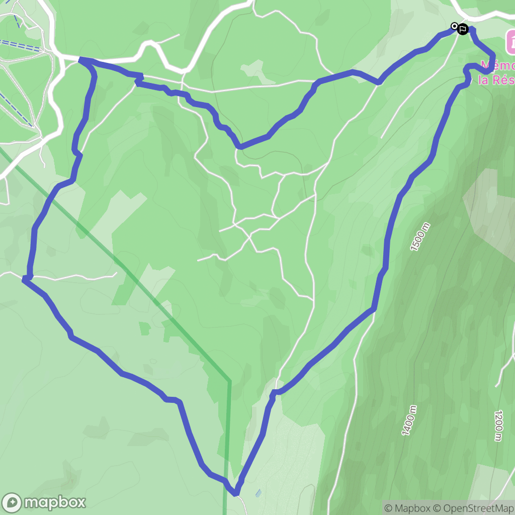 Vassieux en Vercors : carte du parcours de randonnée - France