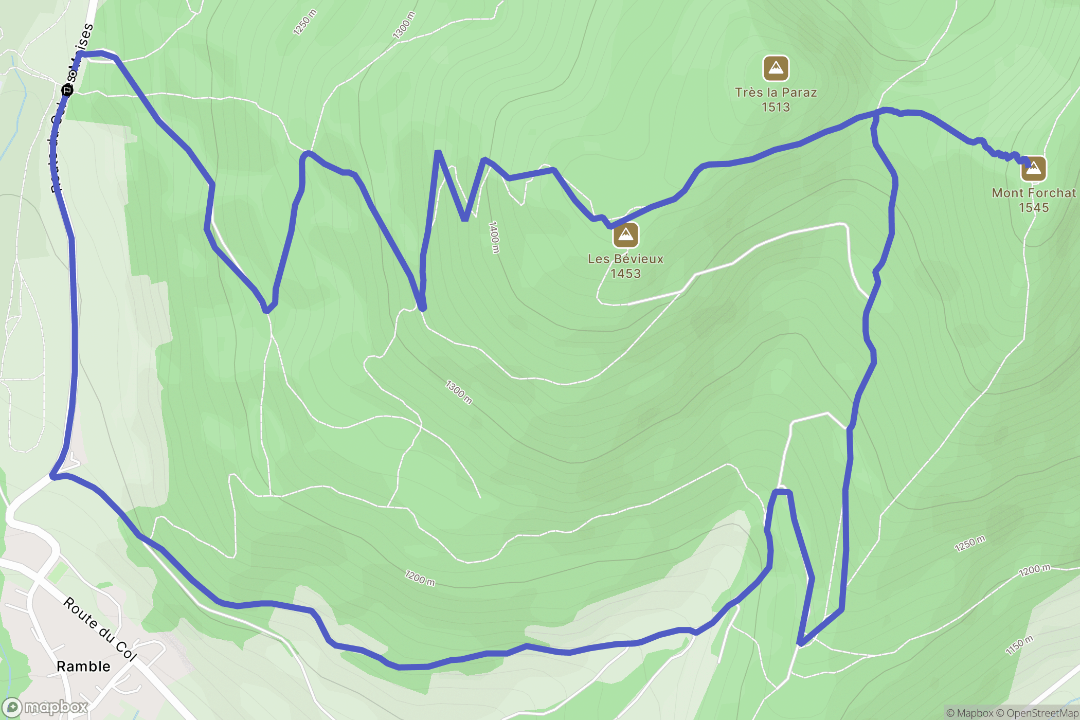 Draillant : carte du parcours de randonnée - France