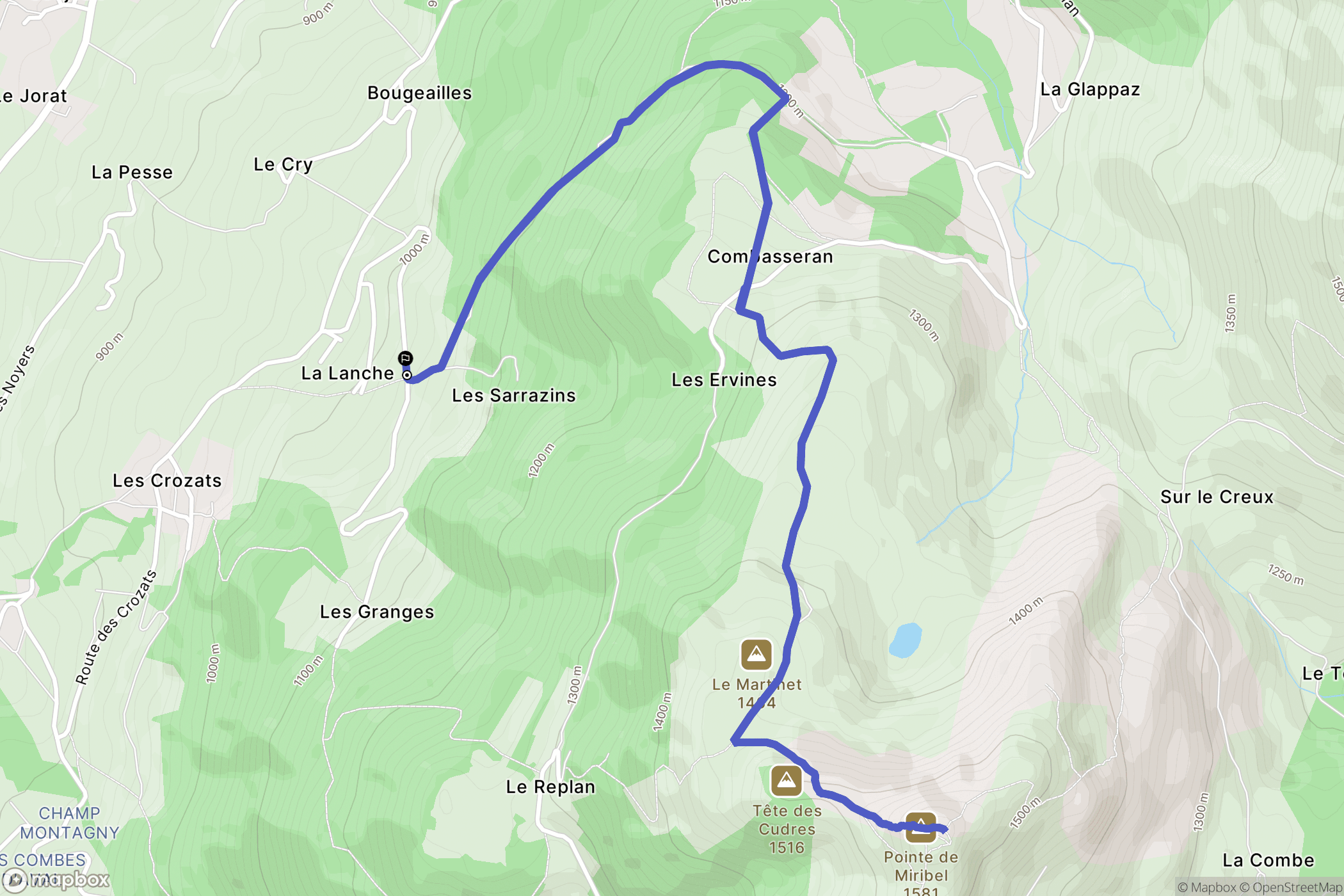 Villard : carte du parcours de randonnée - France