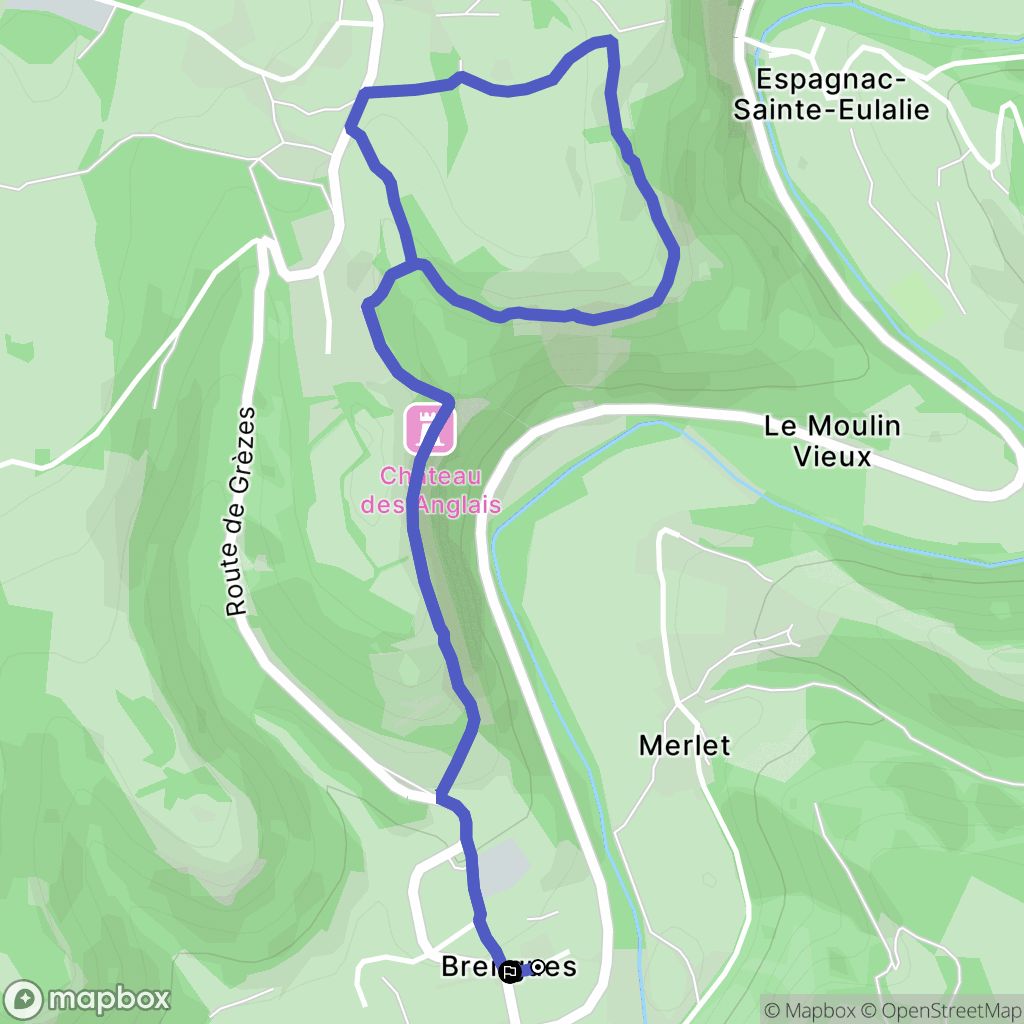 Brengues : carte du parcours de randonnée - France