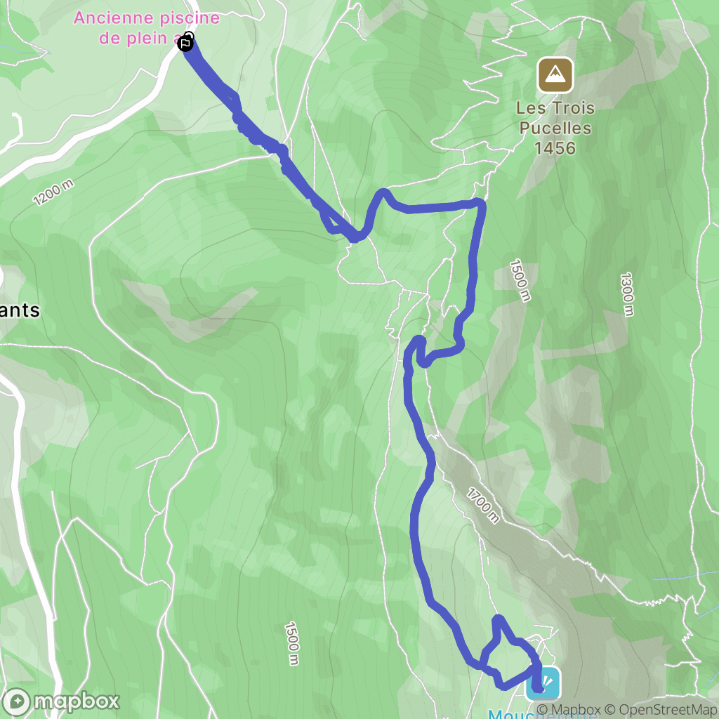 Saint-Nizier-du-Moucherotte : carte du parcours de randonnée - France