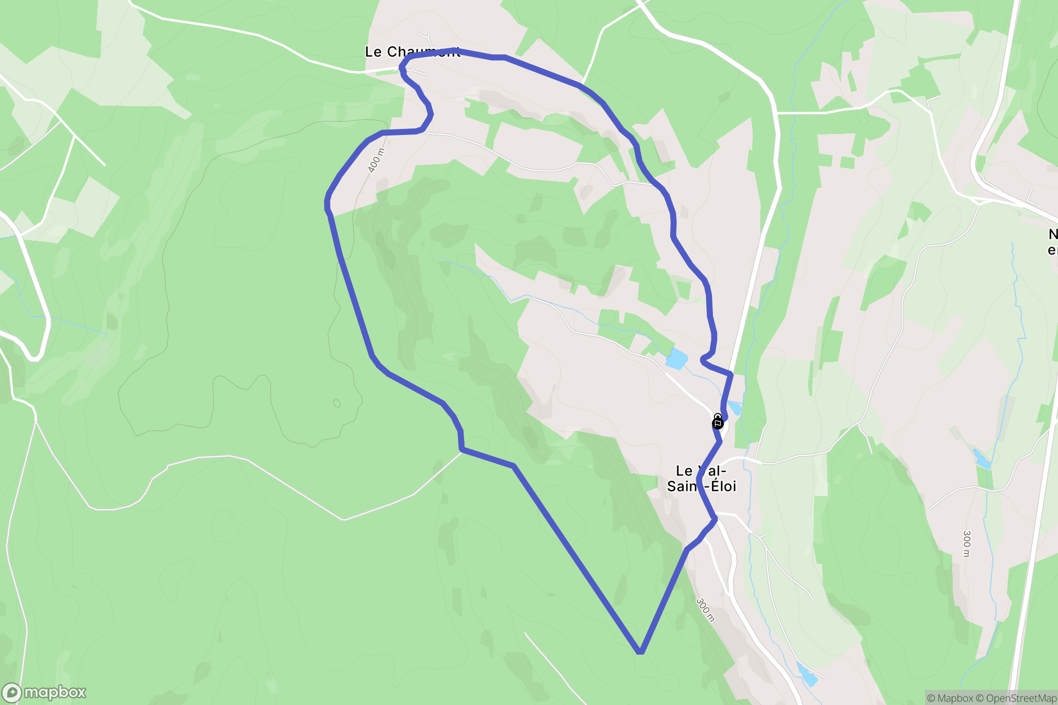 Le Val-Saint-Éloi : carte du parcours de randonnée - France