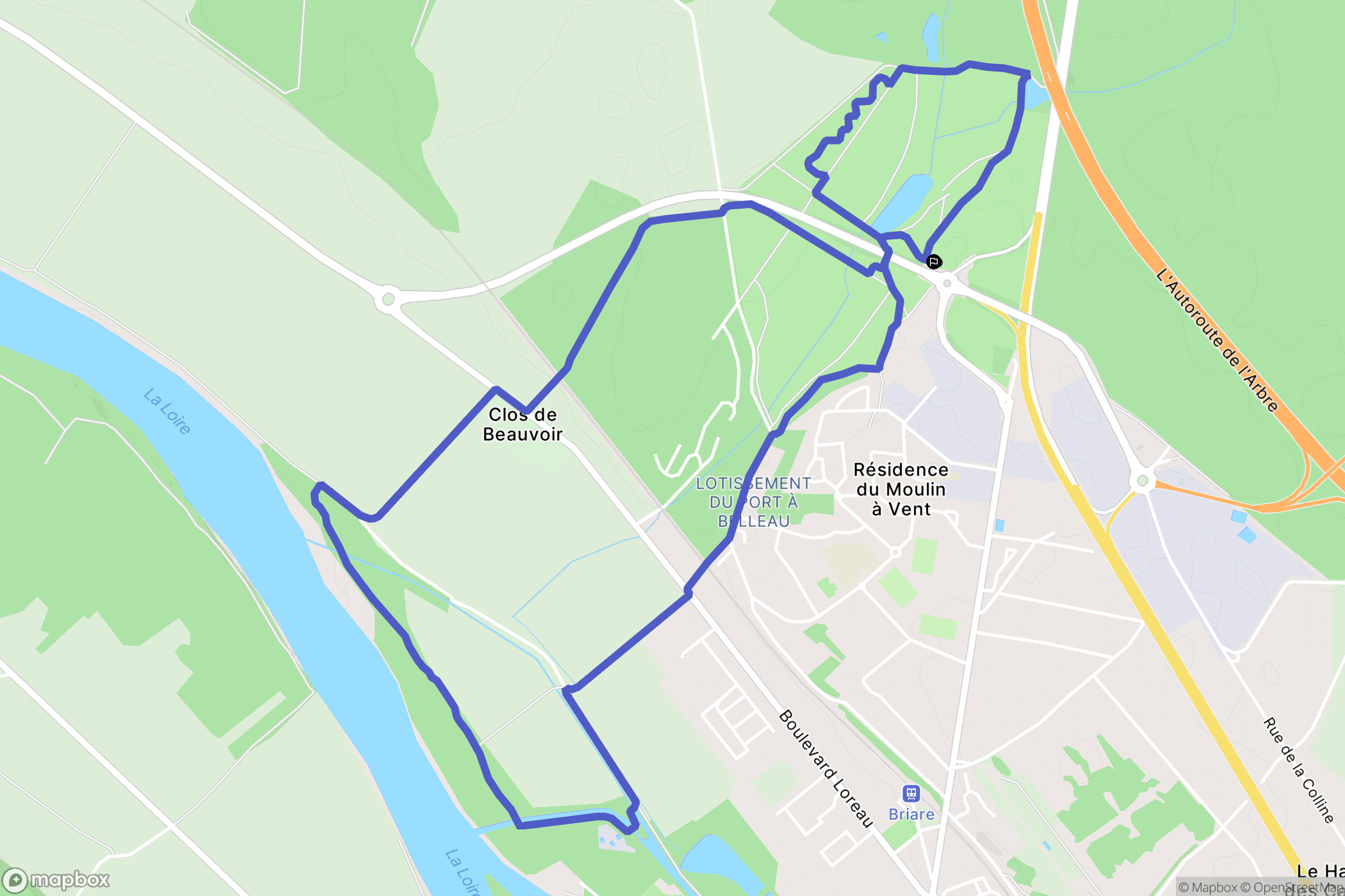 Briare : carte du parcours de randonnée - France