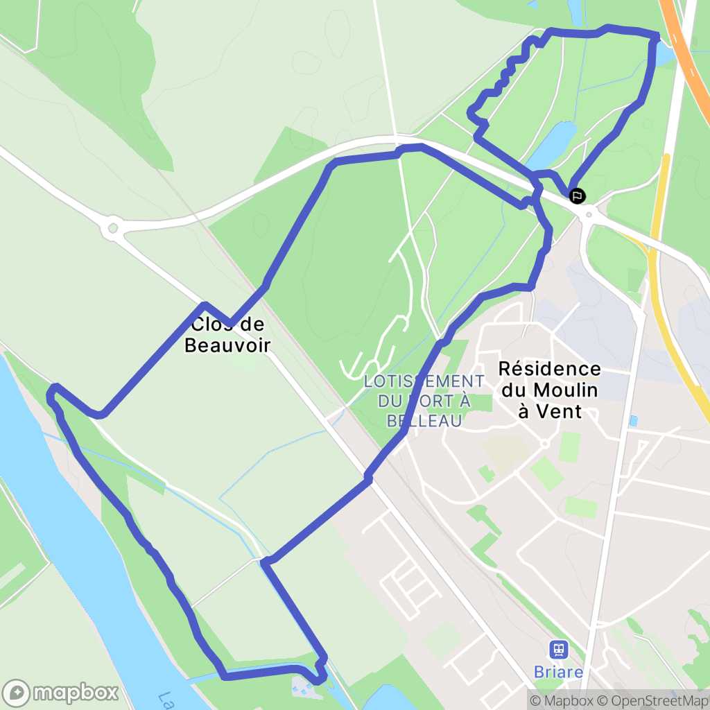 Briare : carte du parcours de randonnée - France