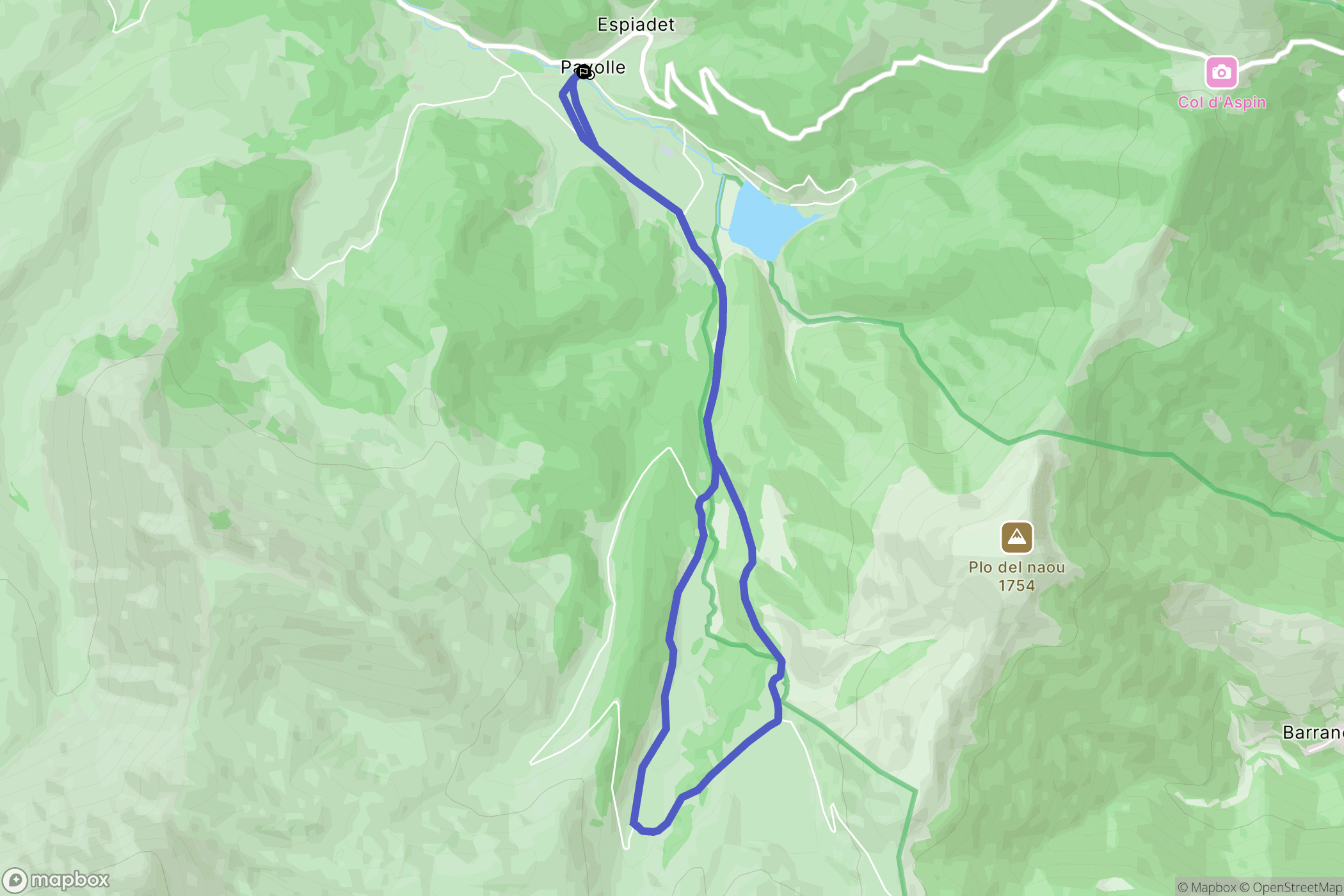 Payolle : carte du parcours de randonnée - France