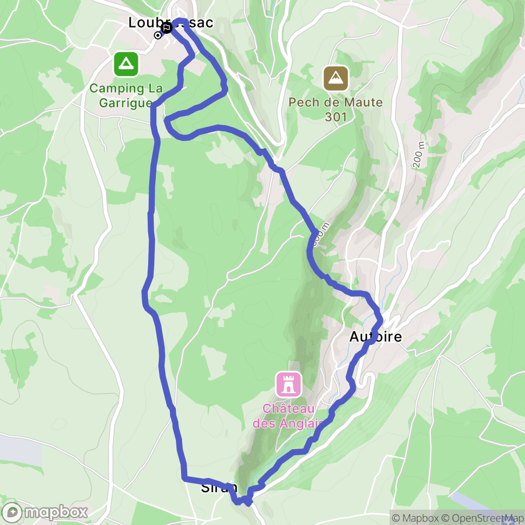 Loubressac : carte du parcours de randonnée - France