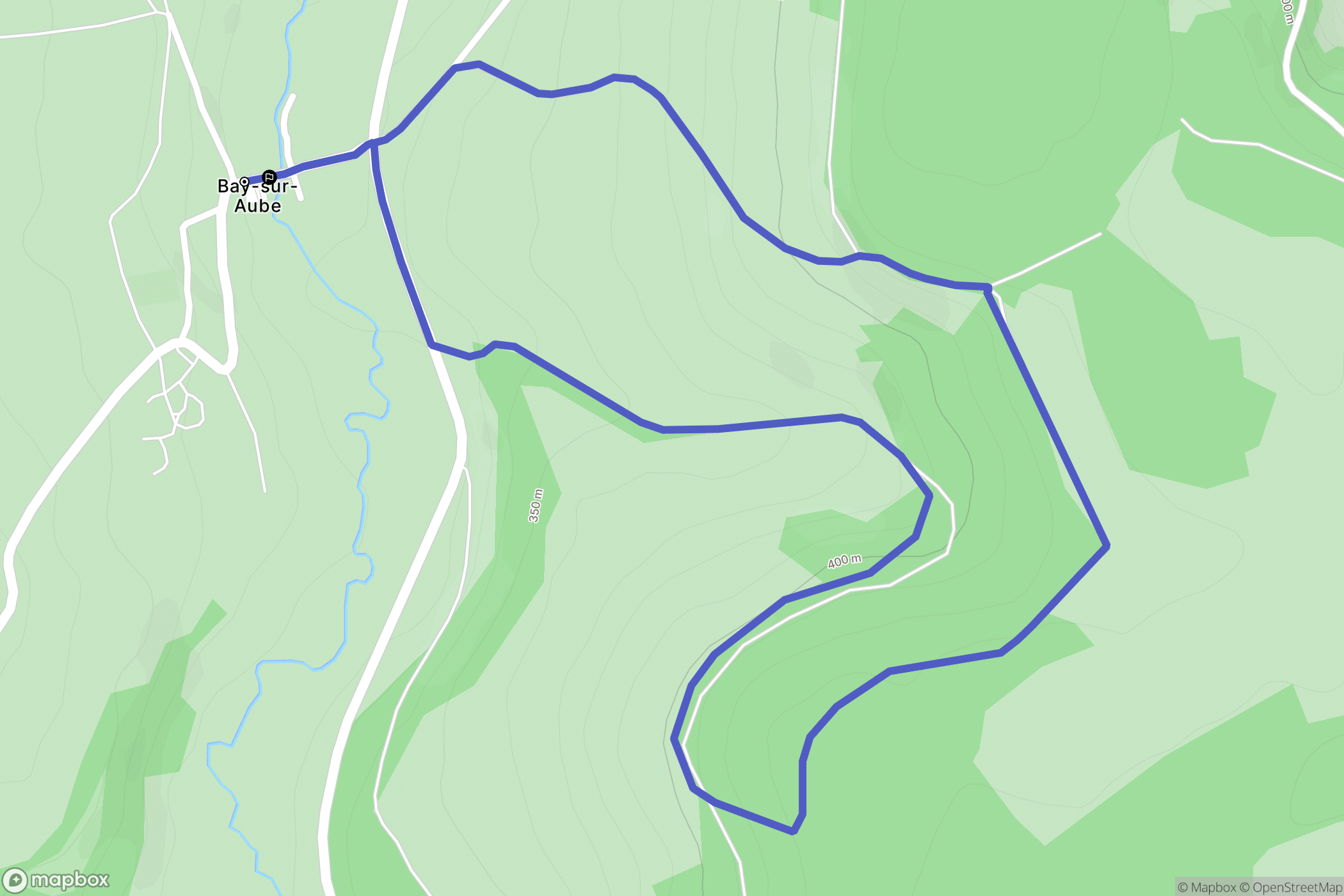 Bay-sur-Aube : carte du parcours de randonnée - France