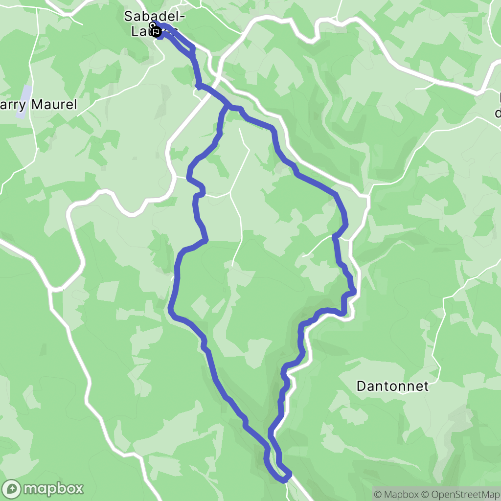 Sabadel-Lauzès : carte du parcours de randonnée - France