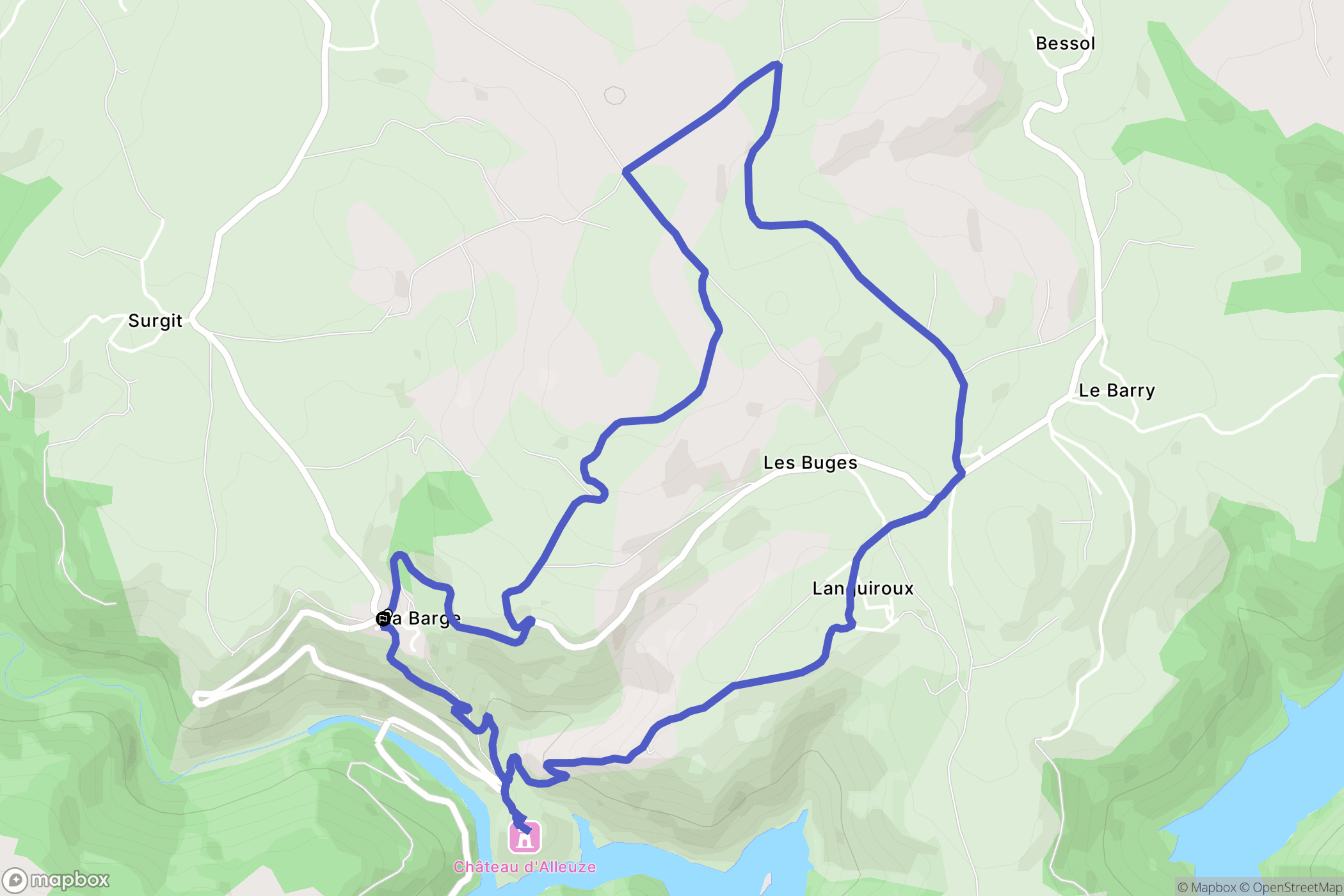 La Barge : carte du parcours de randonnée - France