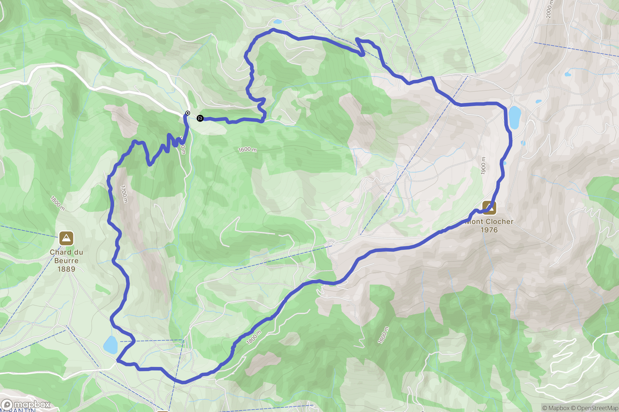 Notre-Dame-de-Bellecombe : carte du parcours de randonnée - France