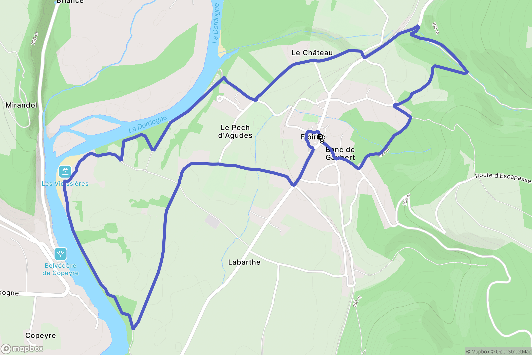 Floirac : carte du parcours de randonnée - France