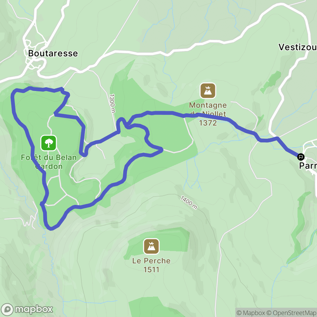 Anzat-le-Luguet : carte du parcours de randonnée - France