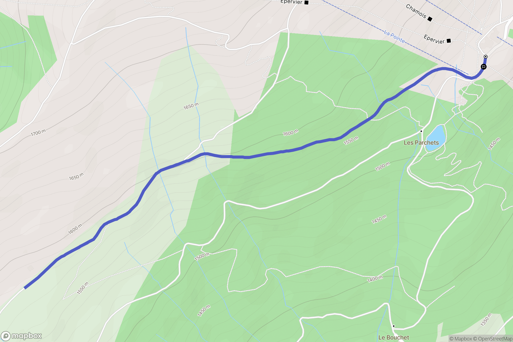 Les Gets : carte du parcours de randonnée - France