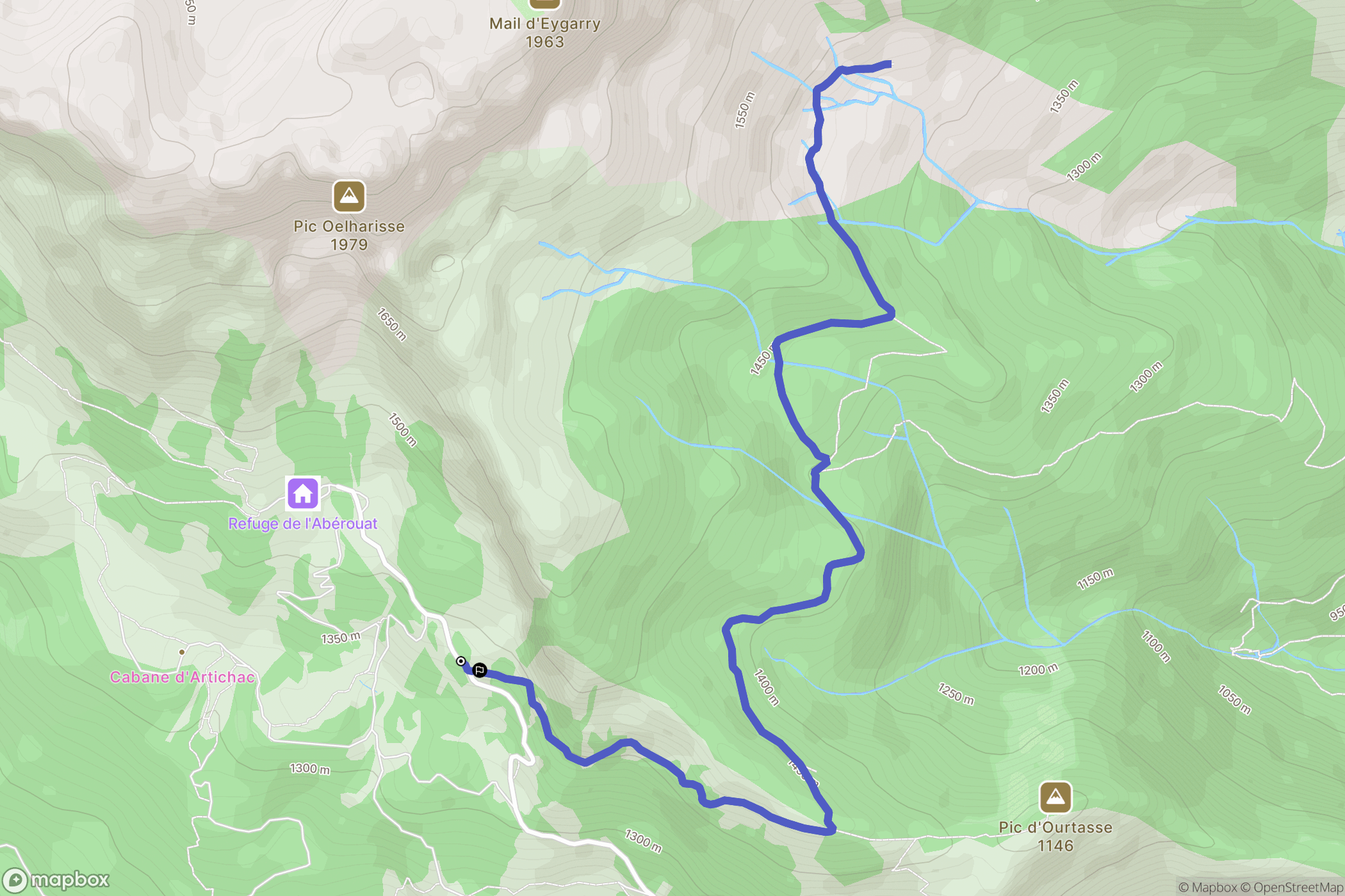 Lescun : carte du parcours de randonnée - France