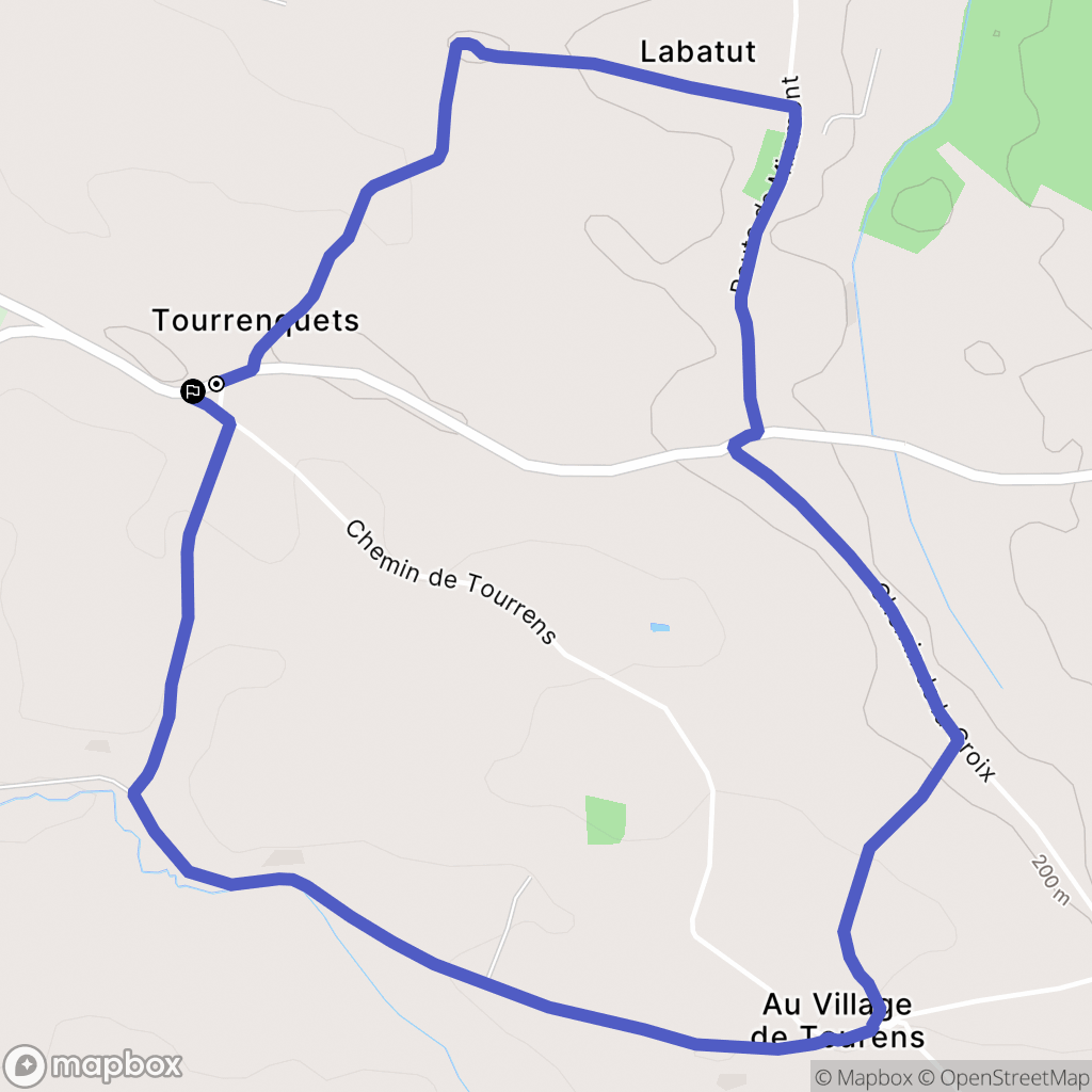 Tourrenquets : carte du parcours de randonnée - France