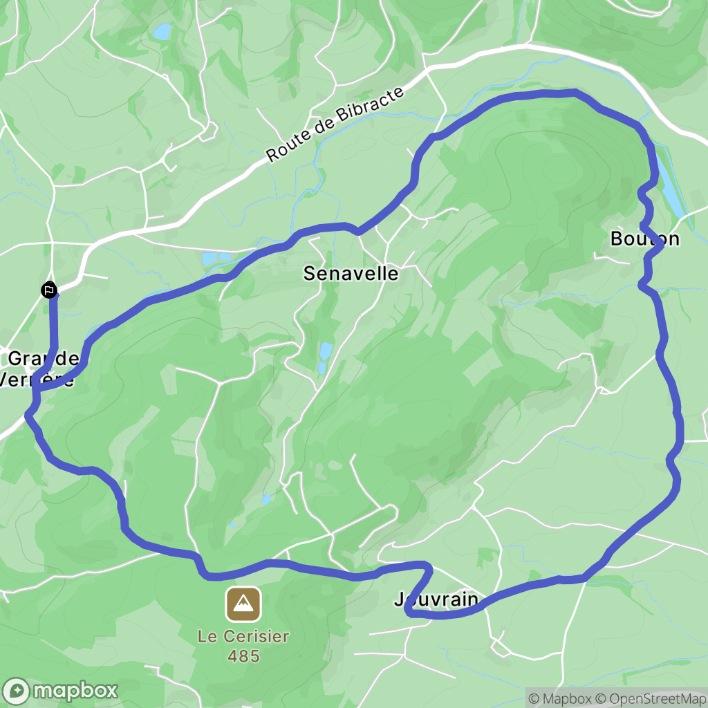La Grande-Verrière : carte du parcours de randonnée - France