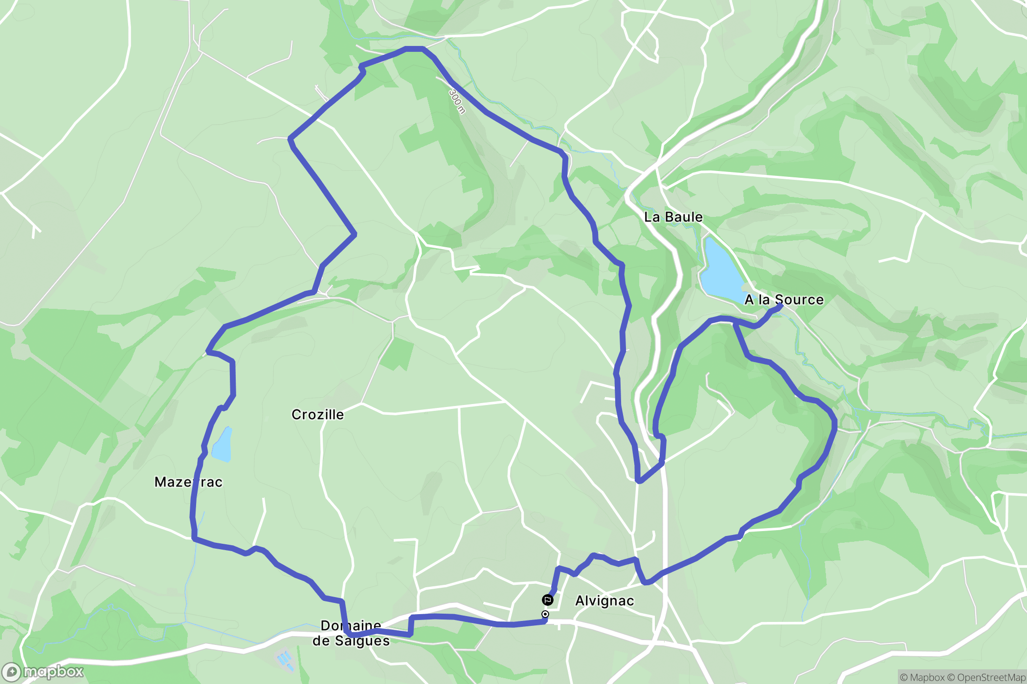 Alvignac : carte du parcours de randonnée - France